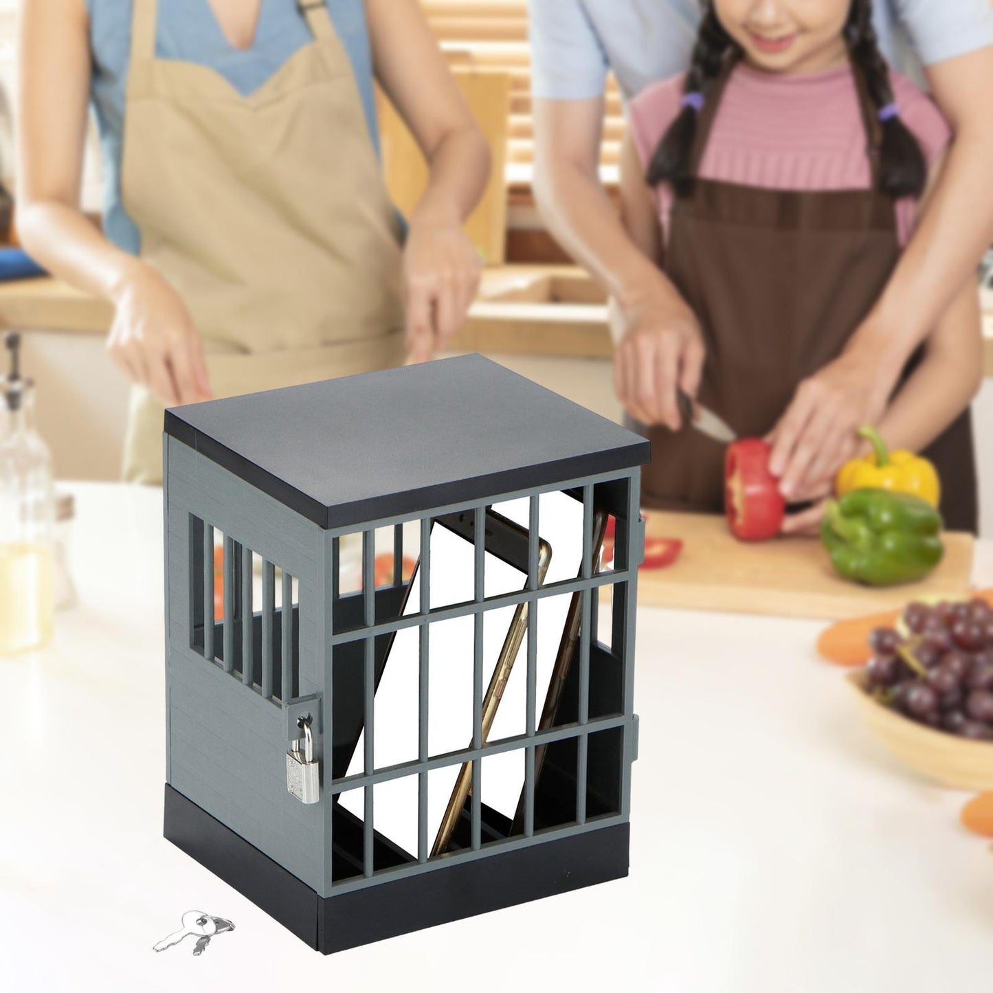 Smartphone Lock Box Jail Prison for Prevent Excessive Games Kids Adults Grey