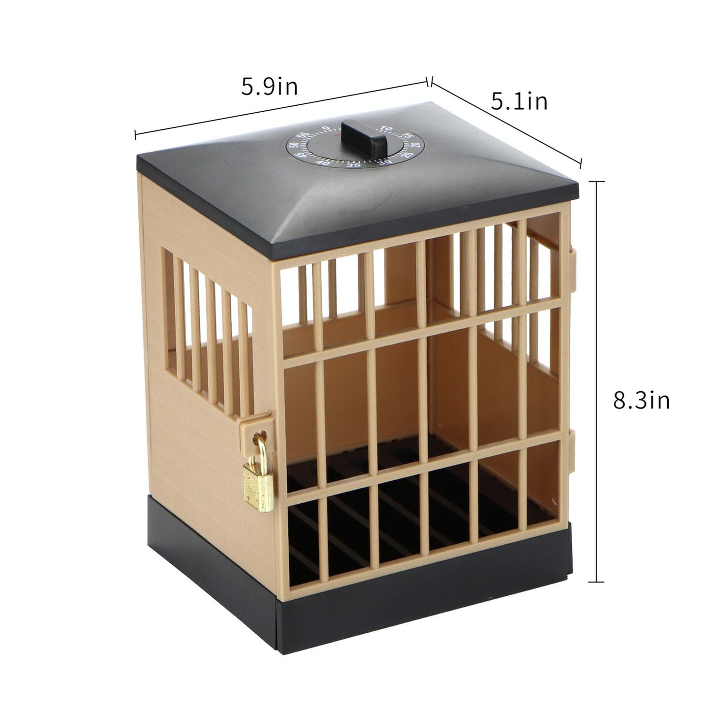 Phone Lock Box Jail Prison Gift Gadget Novelty for Cell Phones Kids Adults Black,Khaki