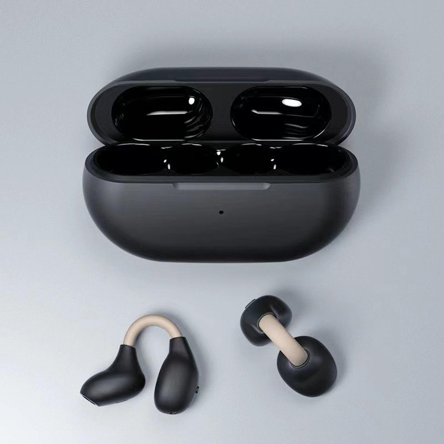 Ear Clip Wireless Earbuds Auto Pairing Calling for Driving Fitness Business Black Coffee