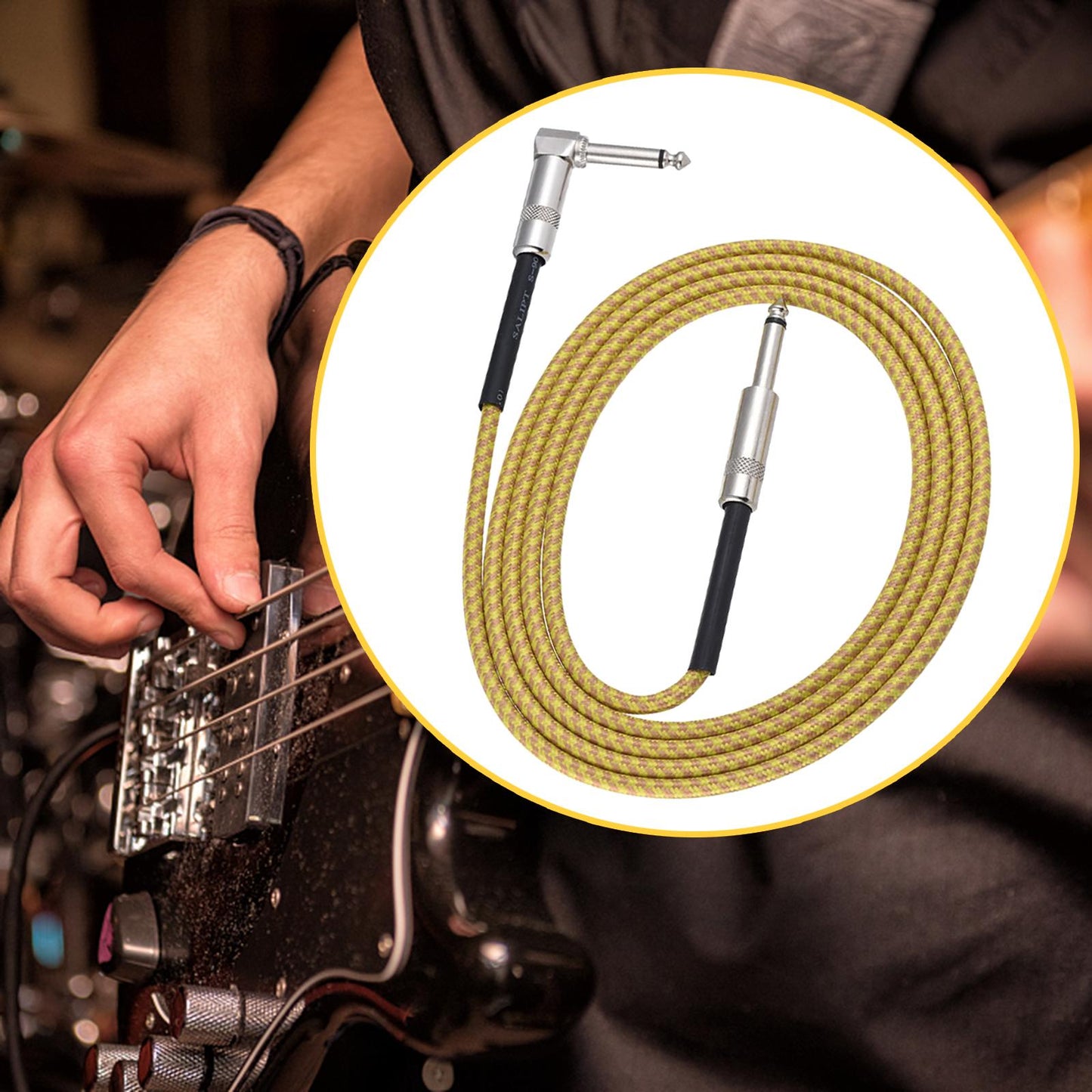 Male to Male Guitar Audio Cable Stereo for Electric Guitar Electronic Organs 200cm