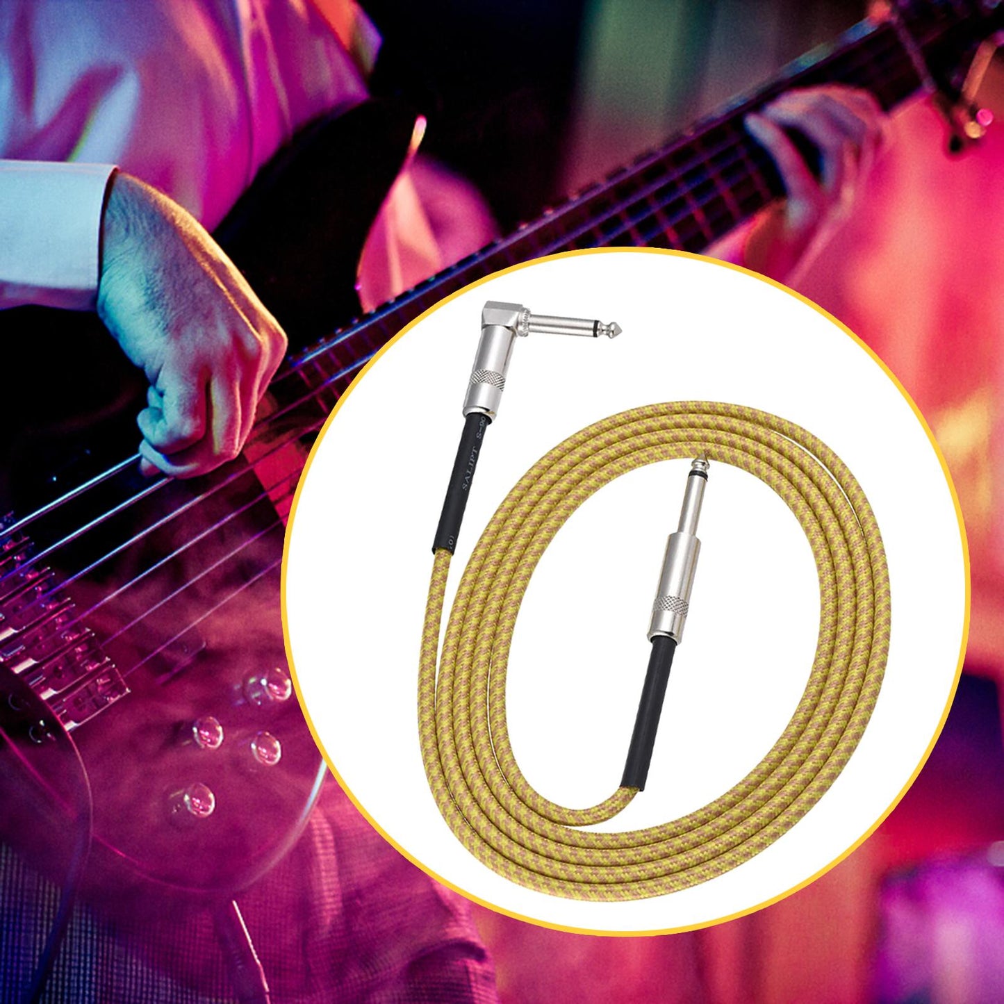 Male to Male Guitar Audio Cable Stereo for Electric Guitar Electronic Organs 300cm