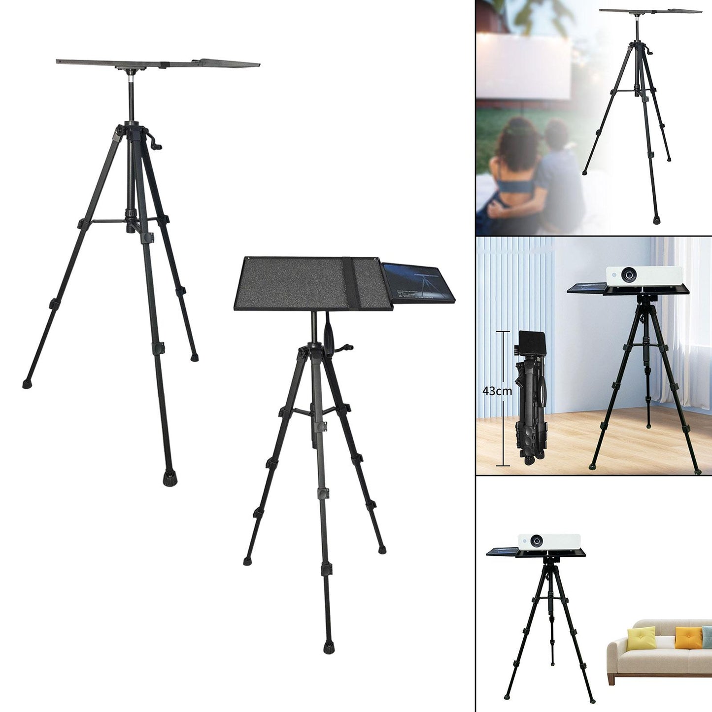 Universal Projector Tripod Stand, Purpose for Camping Tablet Workstation Tray Fixed