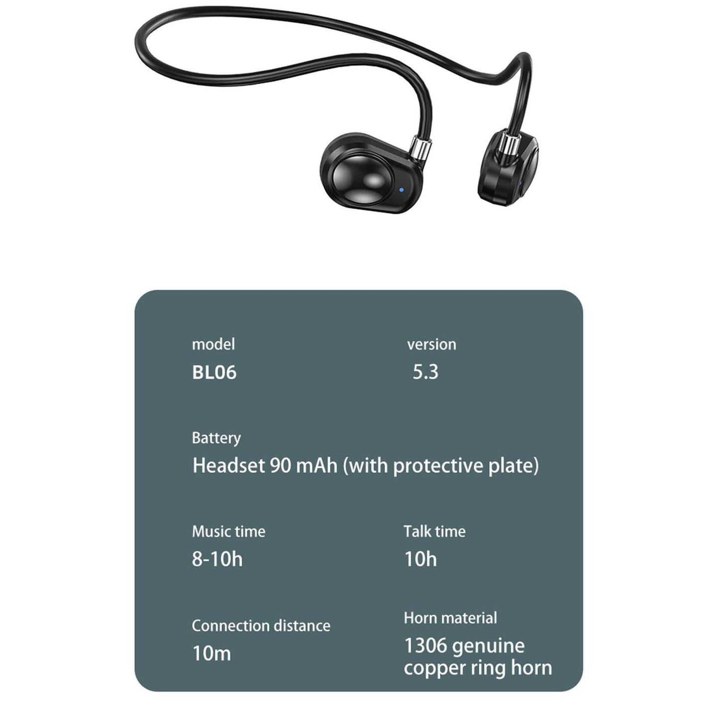 Headphones Headset Sweatproof HiFi Earphones for Cycling Workout Sports Black