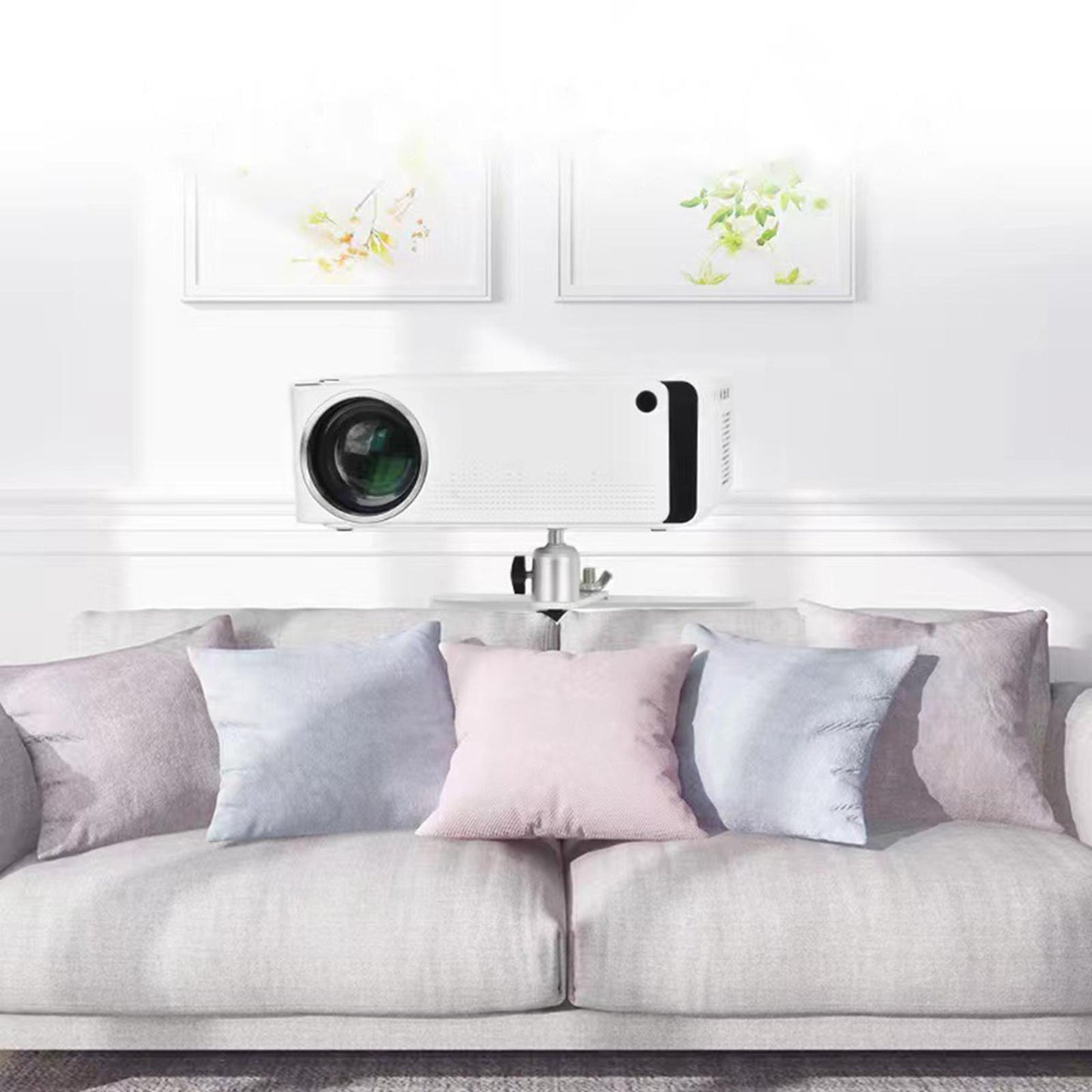 Retractable Projector Bracket Accessories Multifunction for Office Sofa Bed White