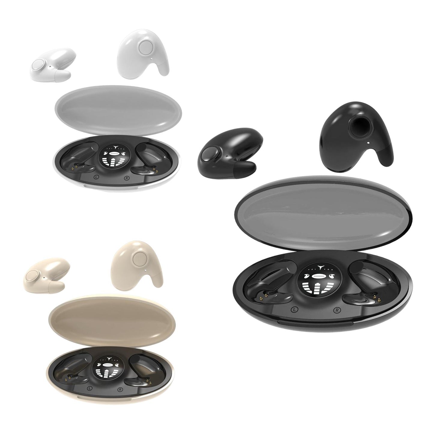 Mini in Ear Earphones IPX5 Waterproof HD Call Stereo Sound Wireless Earbuds Black 