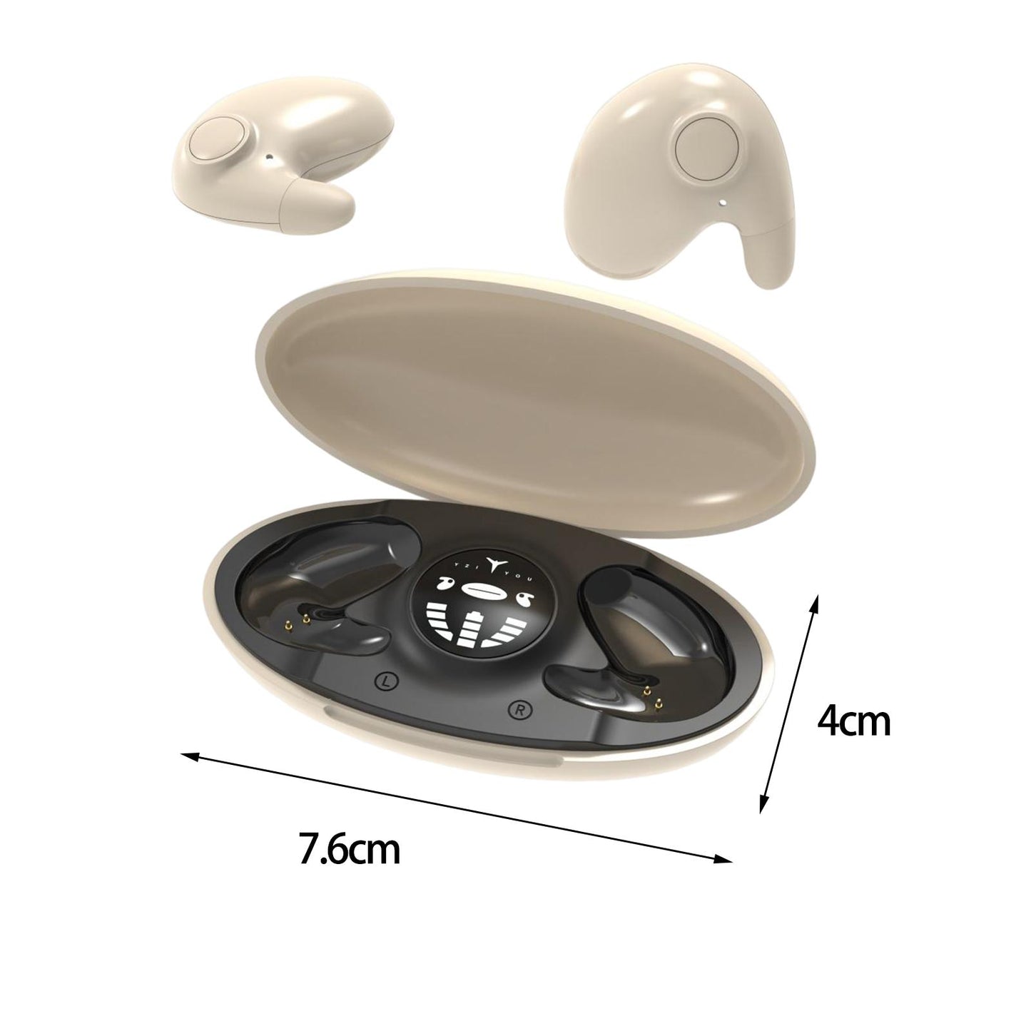 Mini in Ear Earphones IPX5 Waterproof HD Call Stereo Sound Wireless Earbuds Skin Color