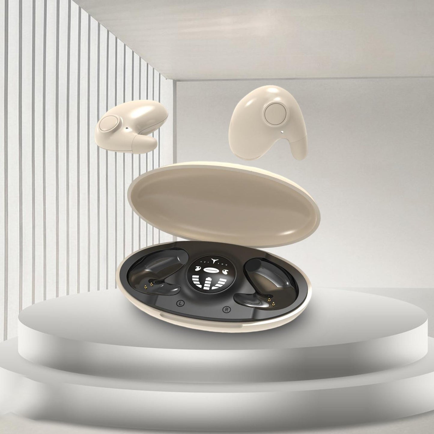 Mini in Ear Earphones IPX5 Waterproof HD Call Stereo Sound Wireless Earbuds Skin Color