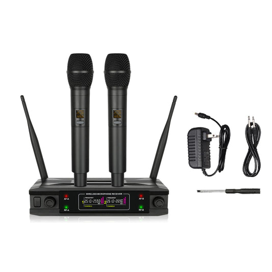 Karaoke Cordless Microphone System VHF Mic Dual Channel ,Black Professional