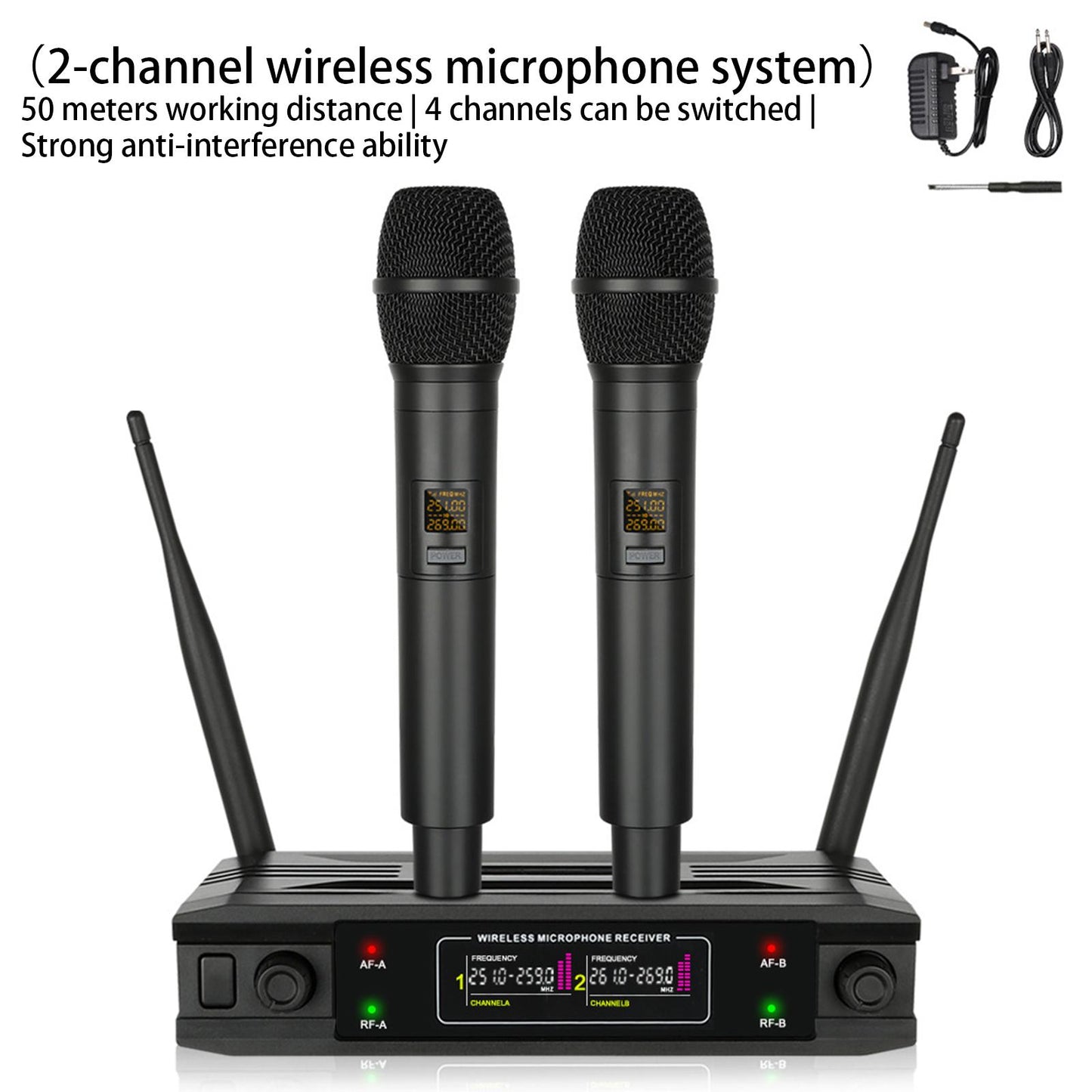 Cordless Mic 4 Channel Professional for Wedding Meeting Party
