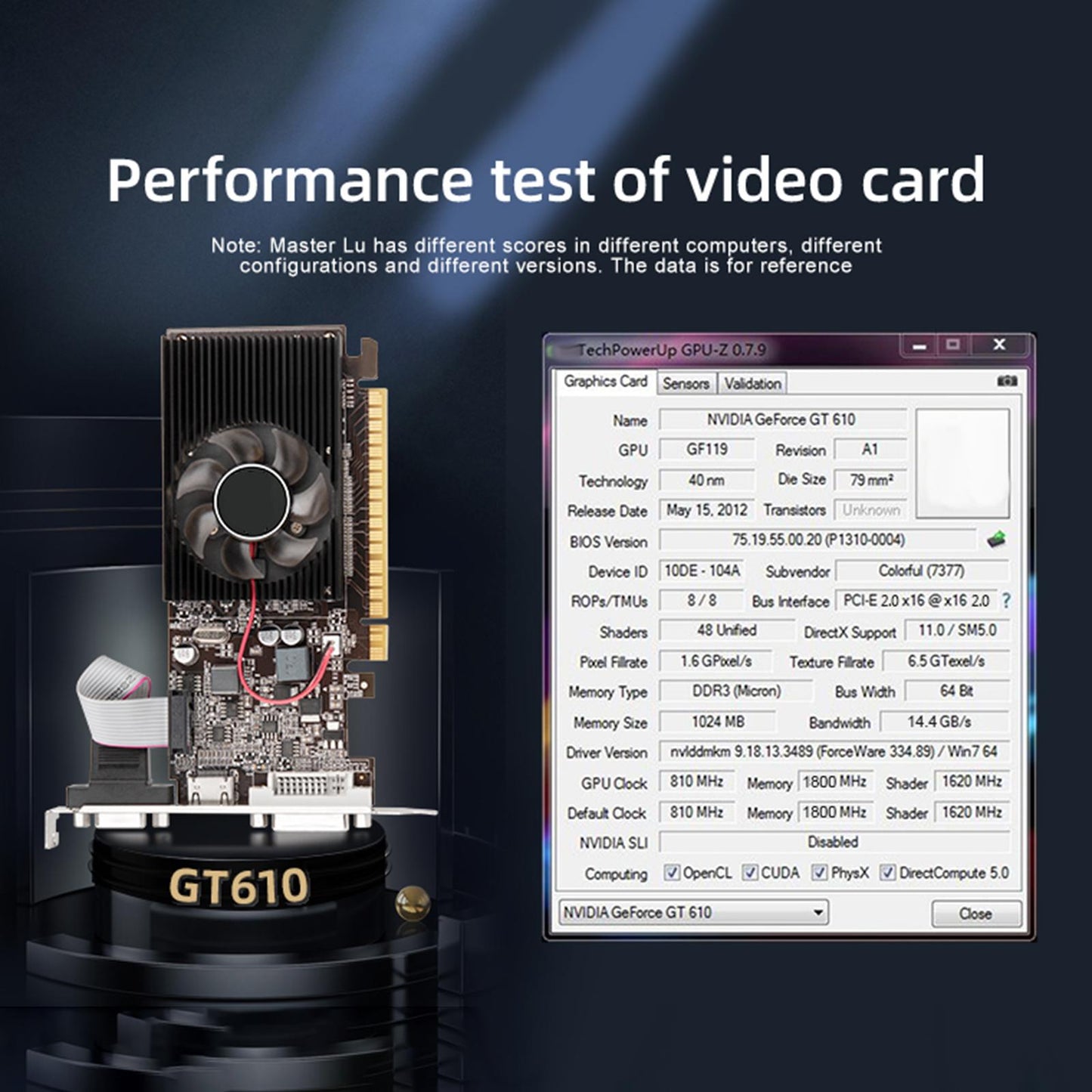 Gaming Graphics Card HDMI/VGA/DVI Interface Compact PCIe x16 2.0 Low Profile