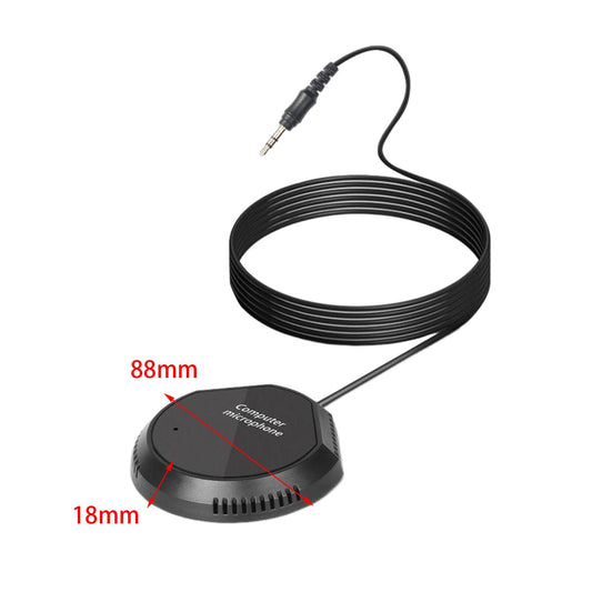Conference Microphone 3.5mm Plug and Play Compact Condenser Mic for Chatting