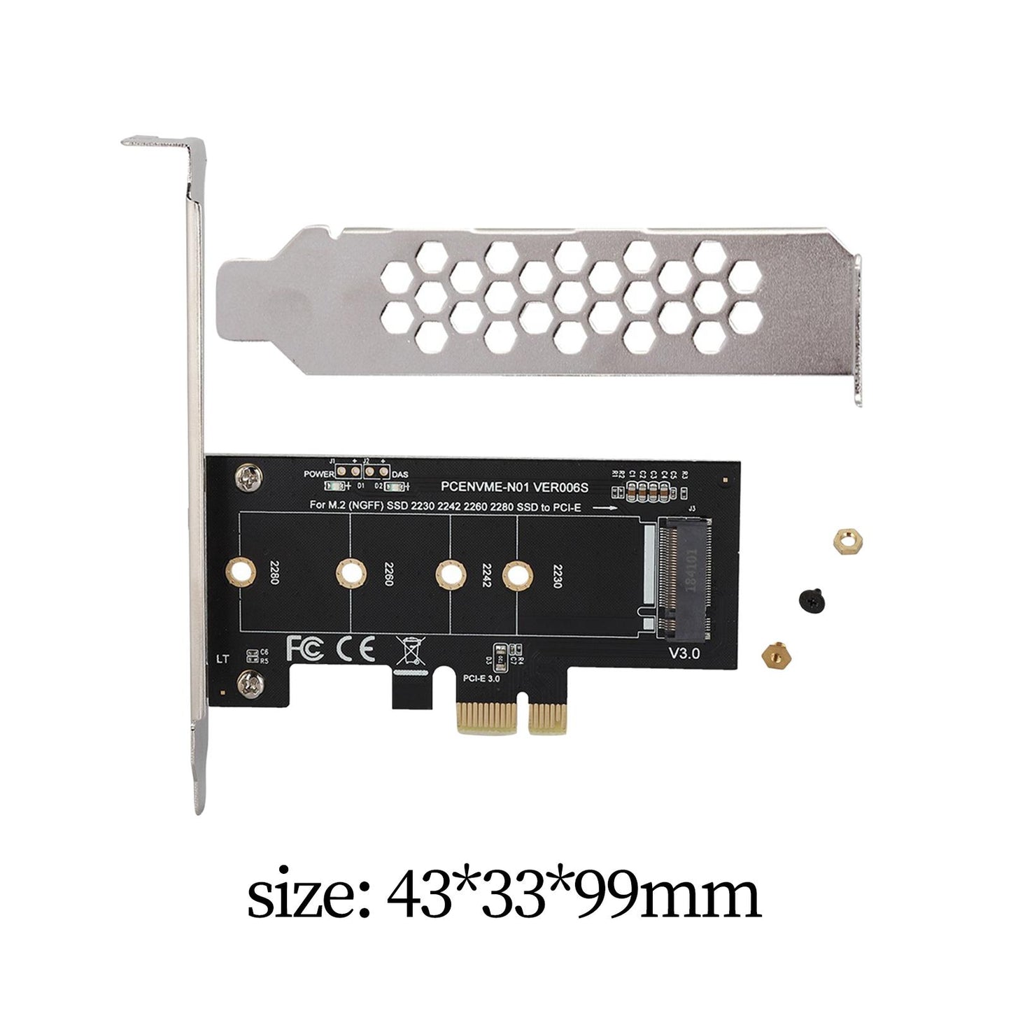 M.2 NVMe to Pci-e 3.0 x1 Expansion Card Adapter Card for PM970 980 981 PM951