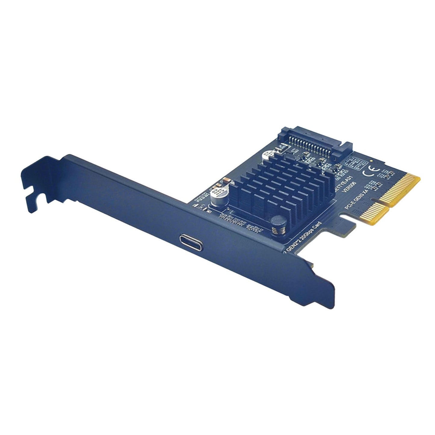 Pci-e 4x to USB3.2 Gen2 Front Type C Expansion Card Stable Performance Black
