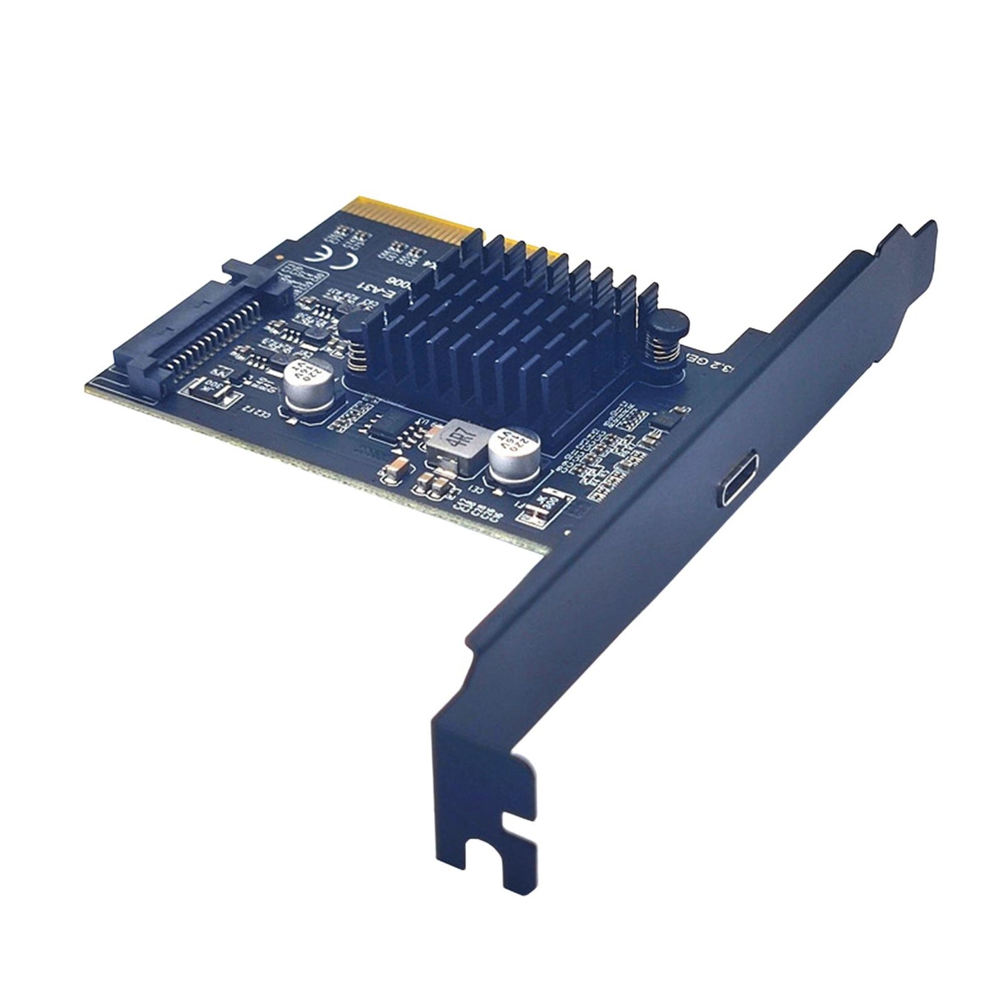 Pci-e 4x to USB3.2 Gen2 Front Type C Expansion Card Stable Performance Black