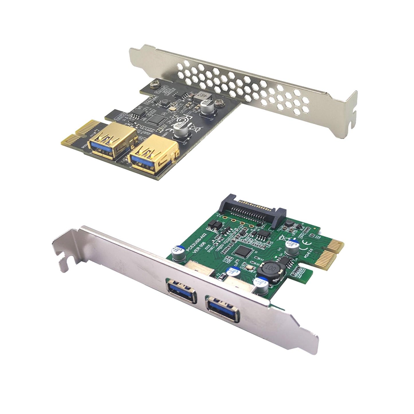 Pci-e 1x to USB 3.2 Gen1 5Gbps Expansion Card PCIe to USB Card for Desktops Black Built in USB