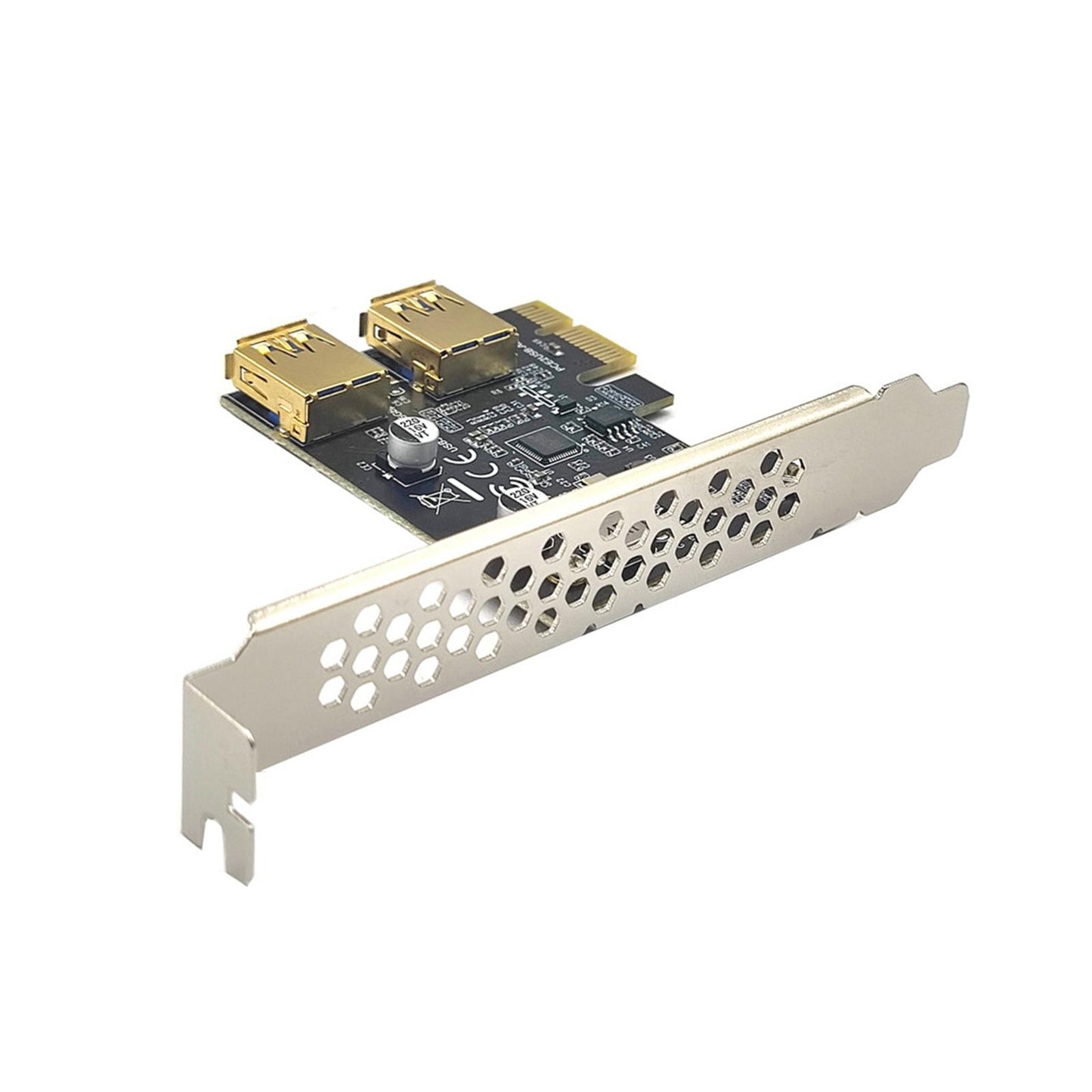 Pci-e 1x to USB 3.2 Gen1 5Gbps Expansion Card PCIe to USB Card for Desktops Black Built in USB