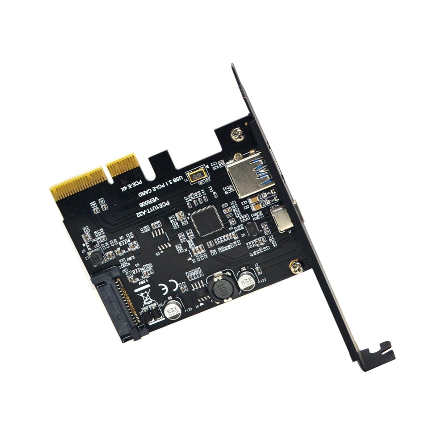 Pci-e to USB 3.1 Gen2 10 Gbps Type C Expansion Card for Computer PC 4X