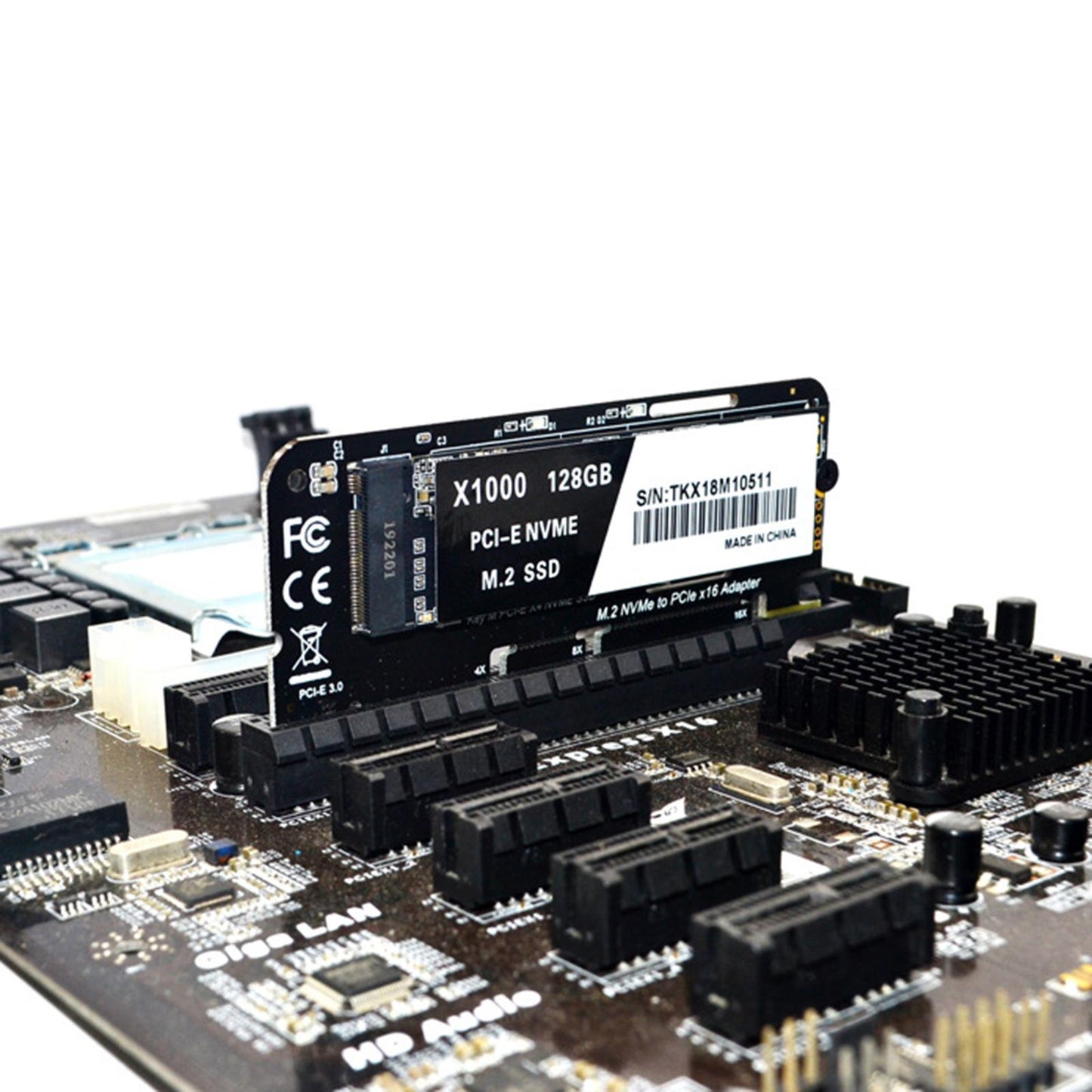 NVMe M.2 SSD M Key to Pci-e 3.0 x16 Expansion Card Portable for 960EVO SM951 no Heat Sink 