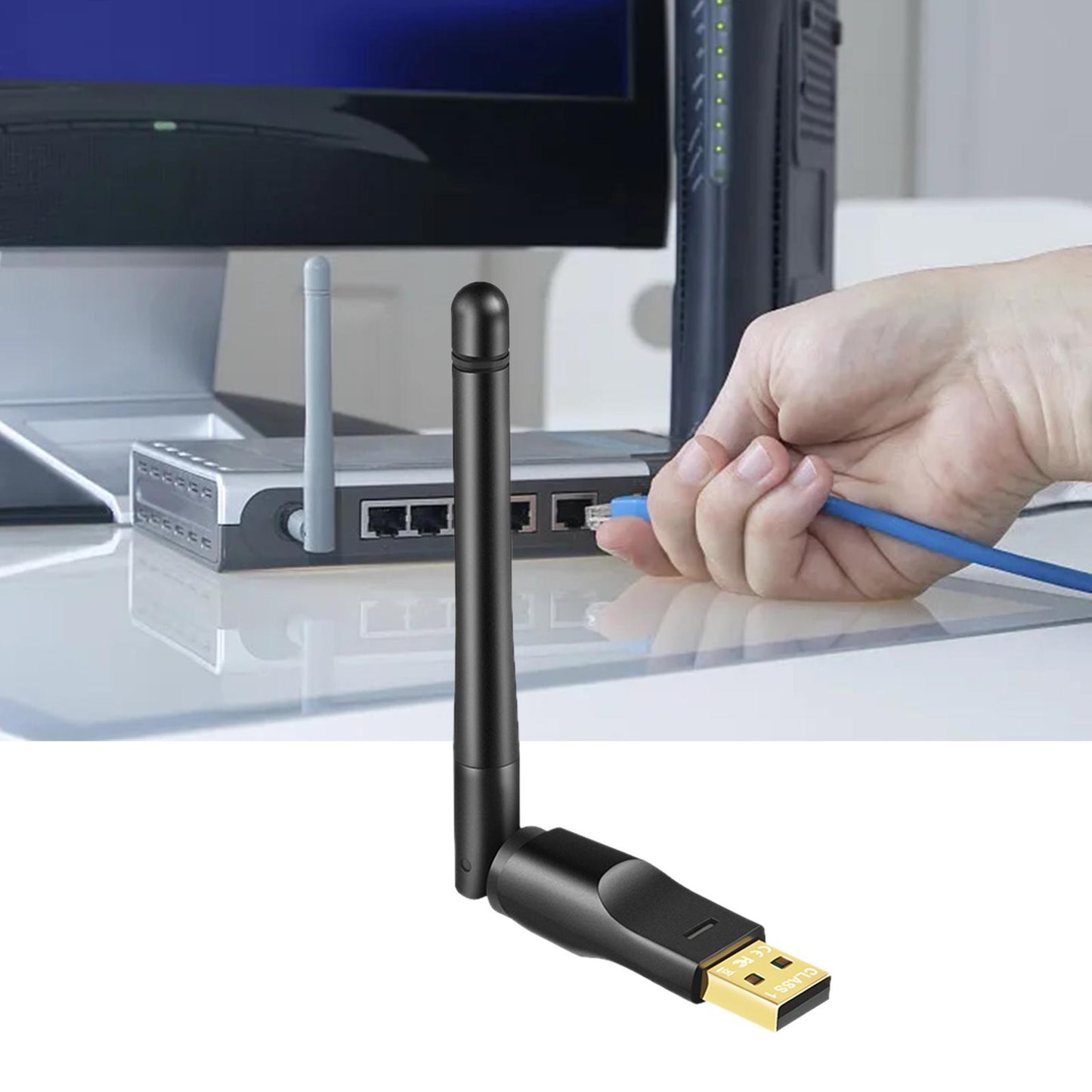 V5.1 USB Adapter Drive Free Adapter for Windows 7/8.1/10/11 Keyboard Desktop