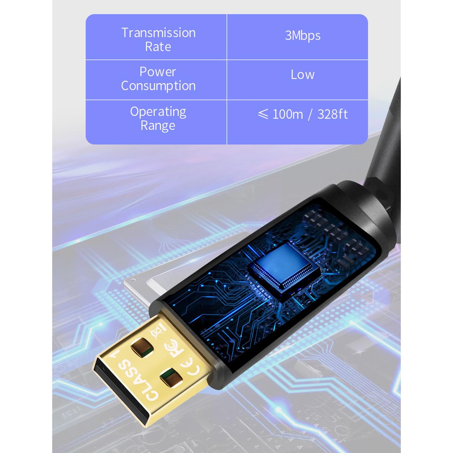 V5.1 USB Adapter Drive Free Adapter for Windows 7/8.1/10/11 Keyboard Desktop