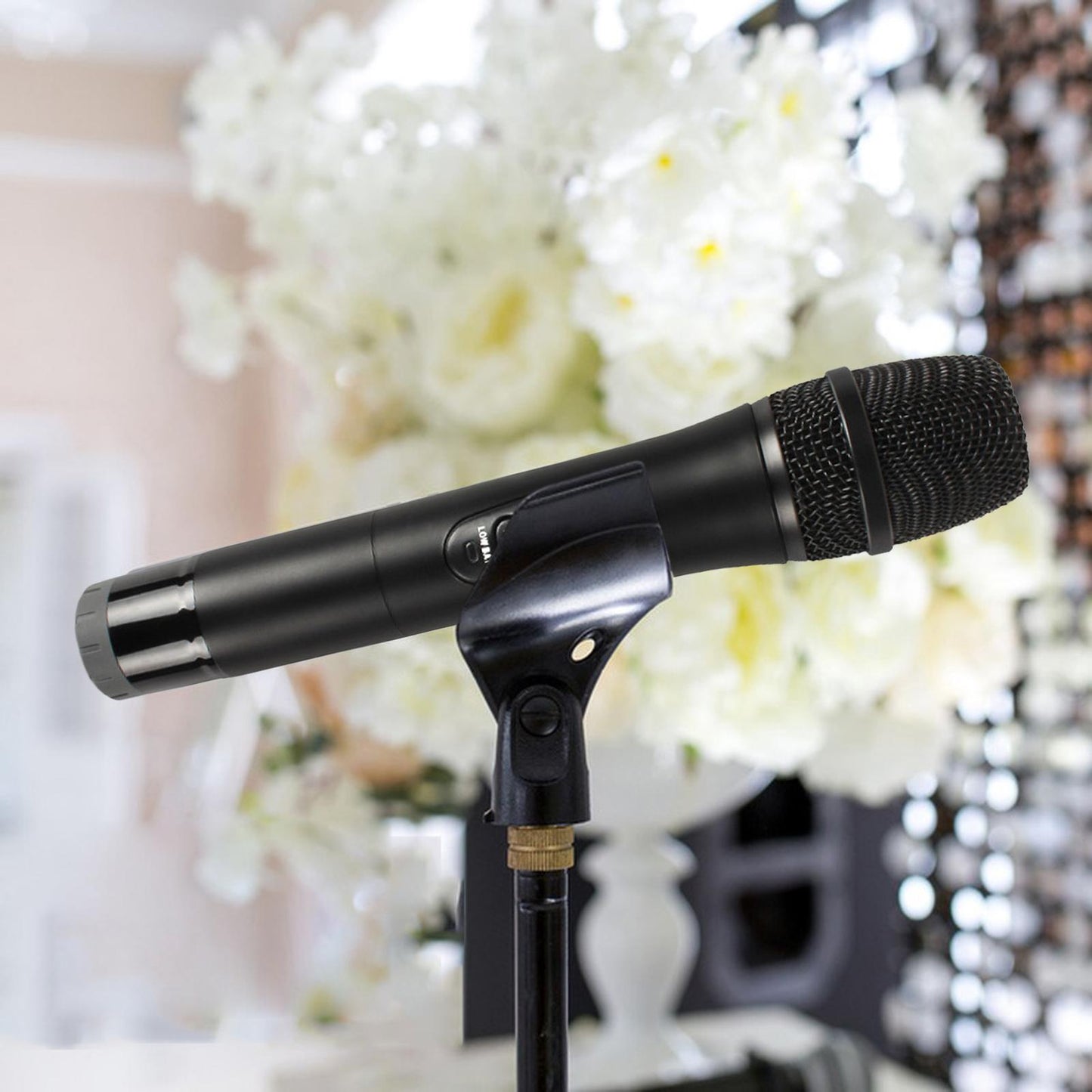 microphone Cordless Mic Set Durable Stable Performance Auto Connect Single Mic Black 