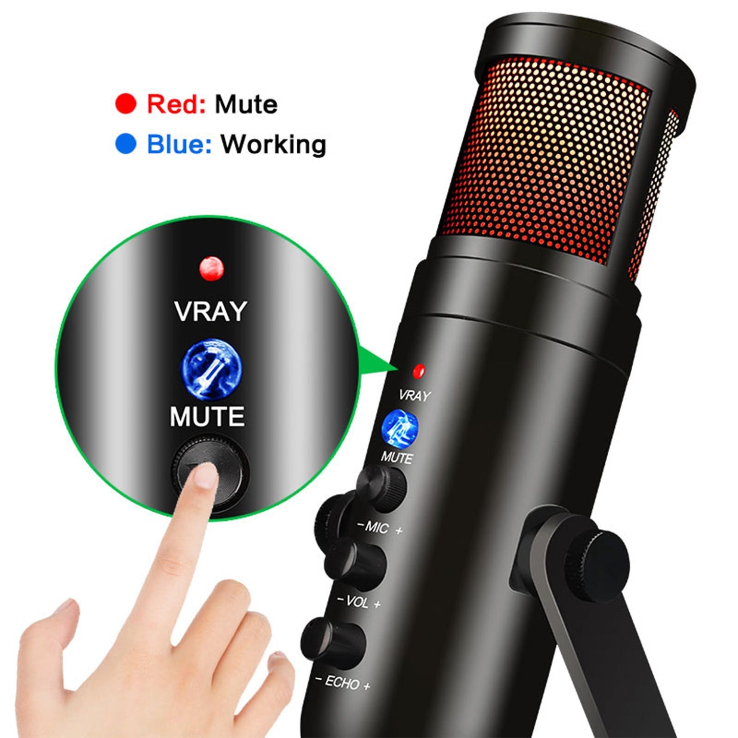 USB Computer Microphone Cardioid Mic Condenser Mic Accessories Plug and Play