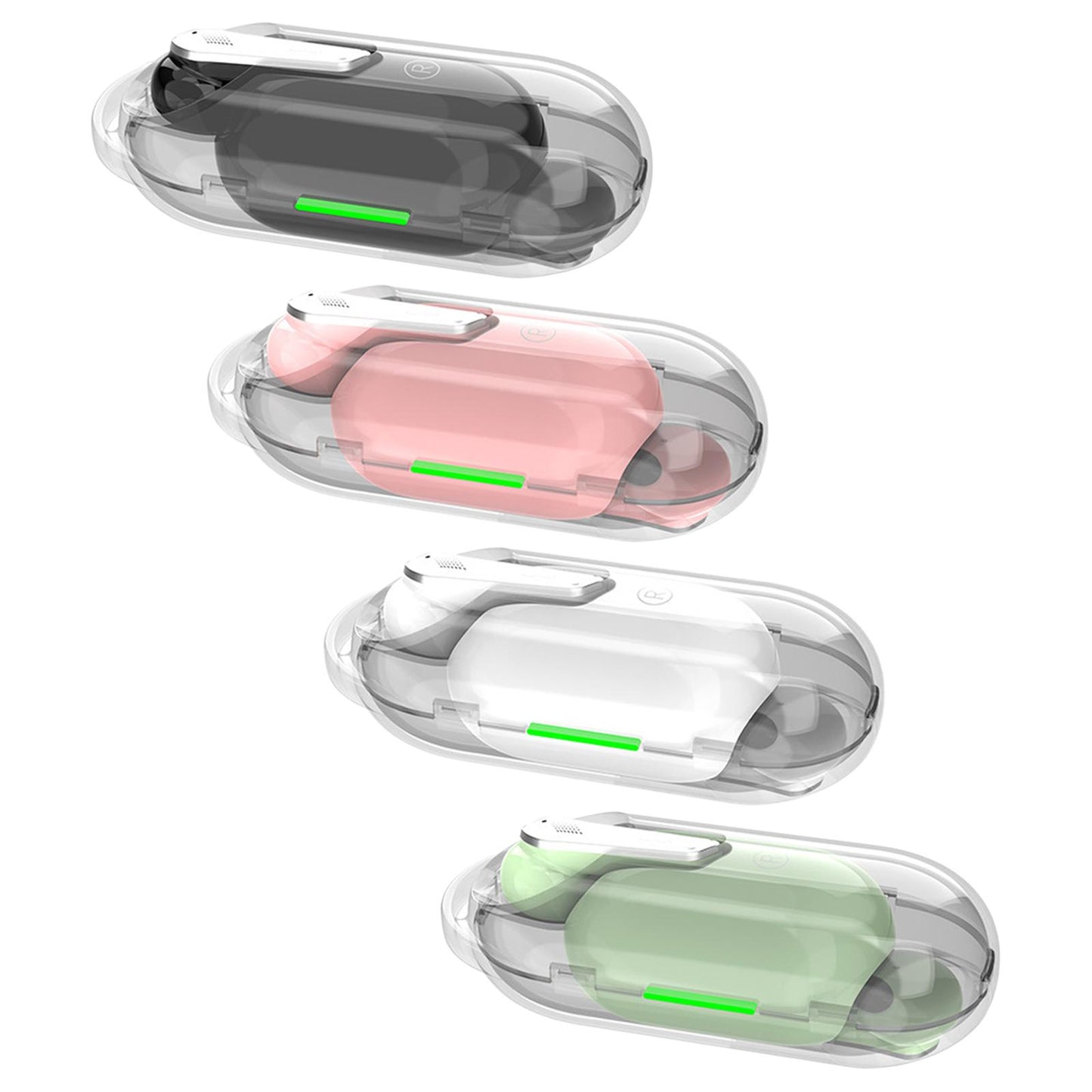 Single Wireless Earphone with Mic Headphone for Outdoor Video Game Music Gym Black