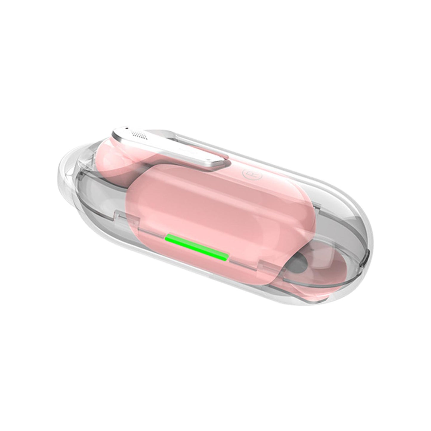 Single Wireless Earphone with Mic Headphone for Outdoor Video Game Music Gym Pink