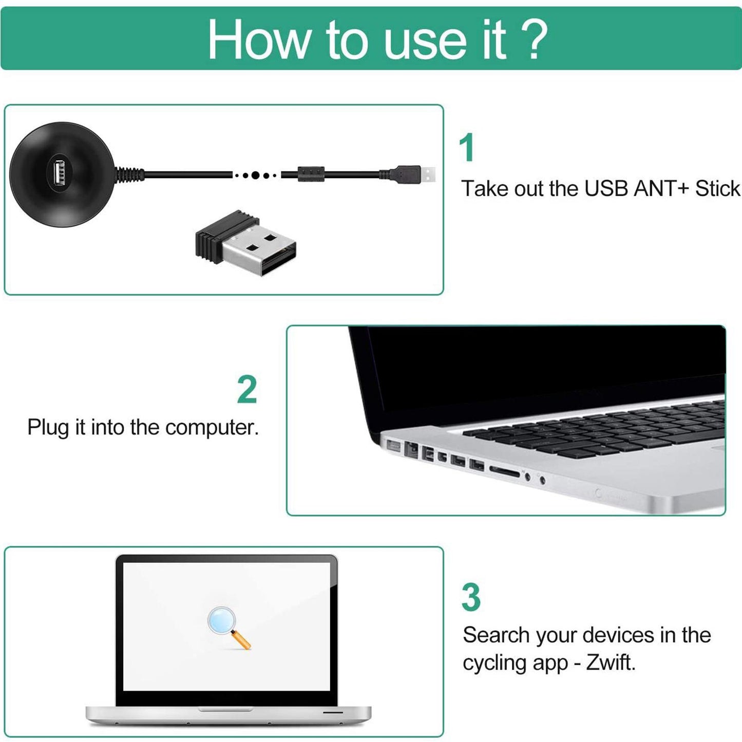 Cycling Training Data Transmission Smart Bike Receiver for Household Workout USB 2.0