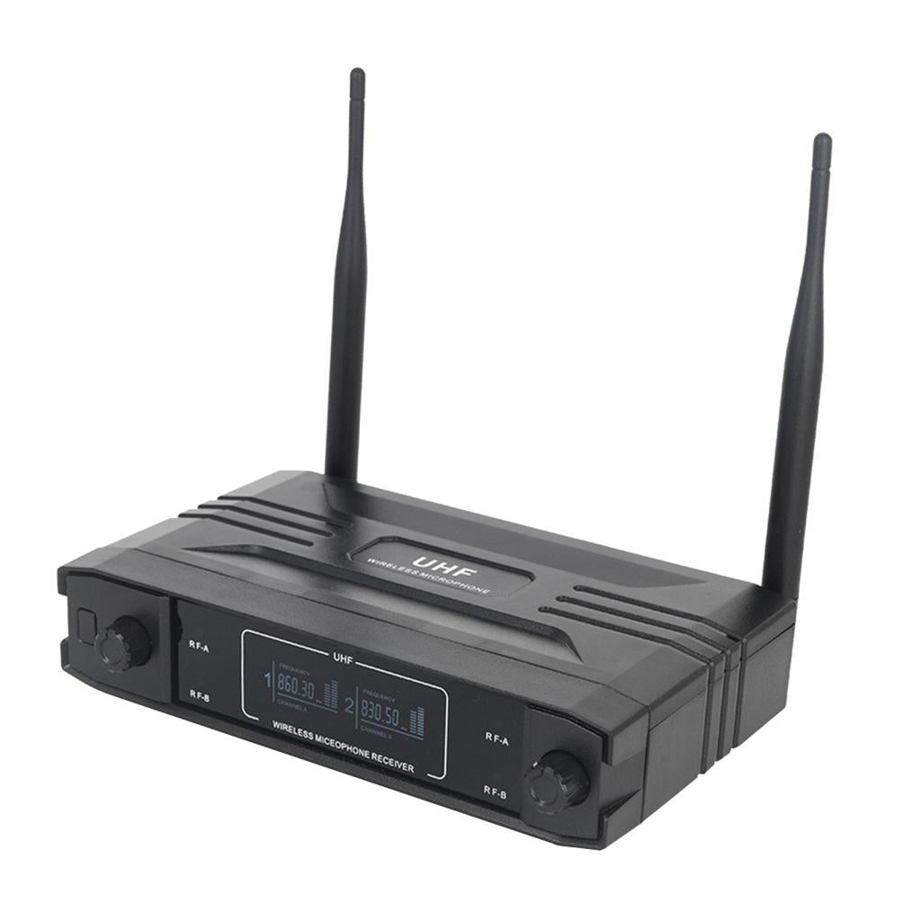 Microphone System Dual UHF Cordless Dynamic Mic for Karaoke Wedding