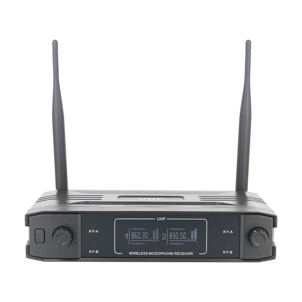 Microphone System Dual UHF Cordless Dynamic Mic for Karaoke Wedding
