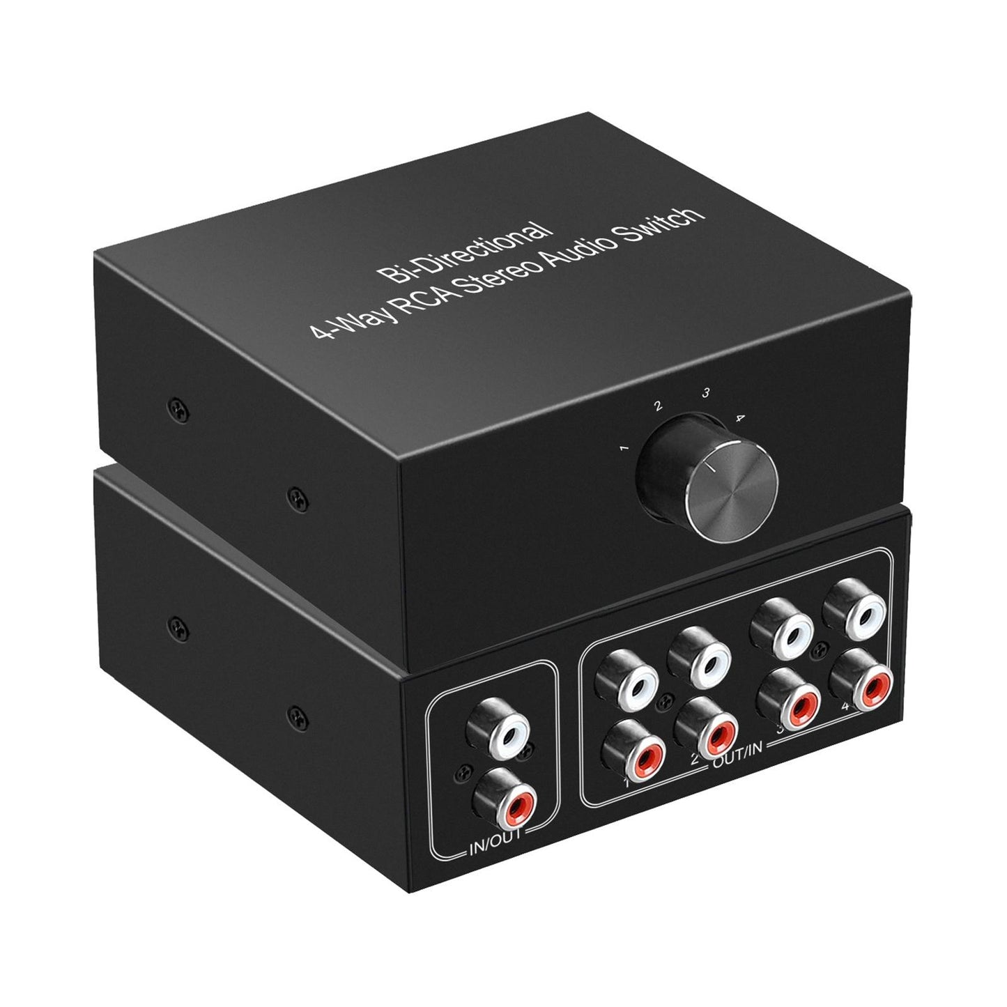 4 Ways Bi-directional R L Stereo Audio Switcher Audio Switch Splitter for TV