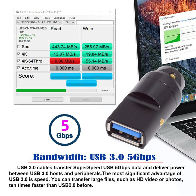 CN-024-FE USB 3.0 Type-A Female Socket Receptacle Connector Solder Type with Aluminum Alloy Shell for 6.0mm Cable
