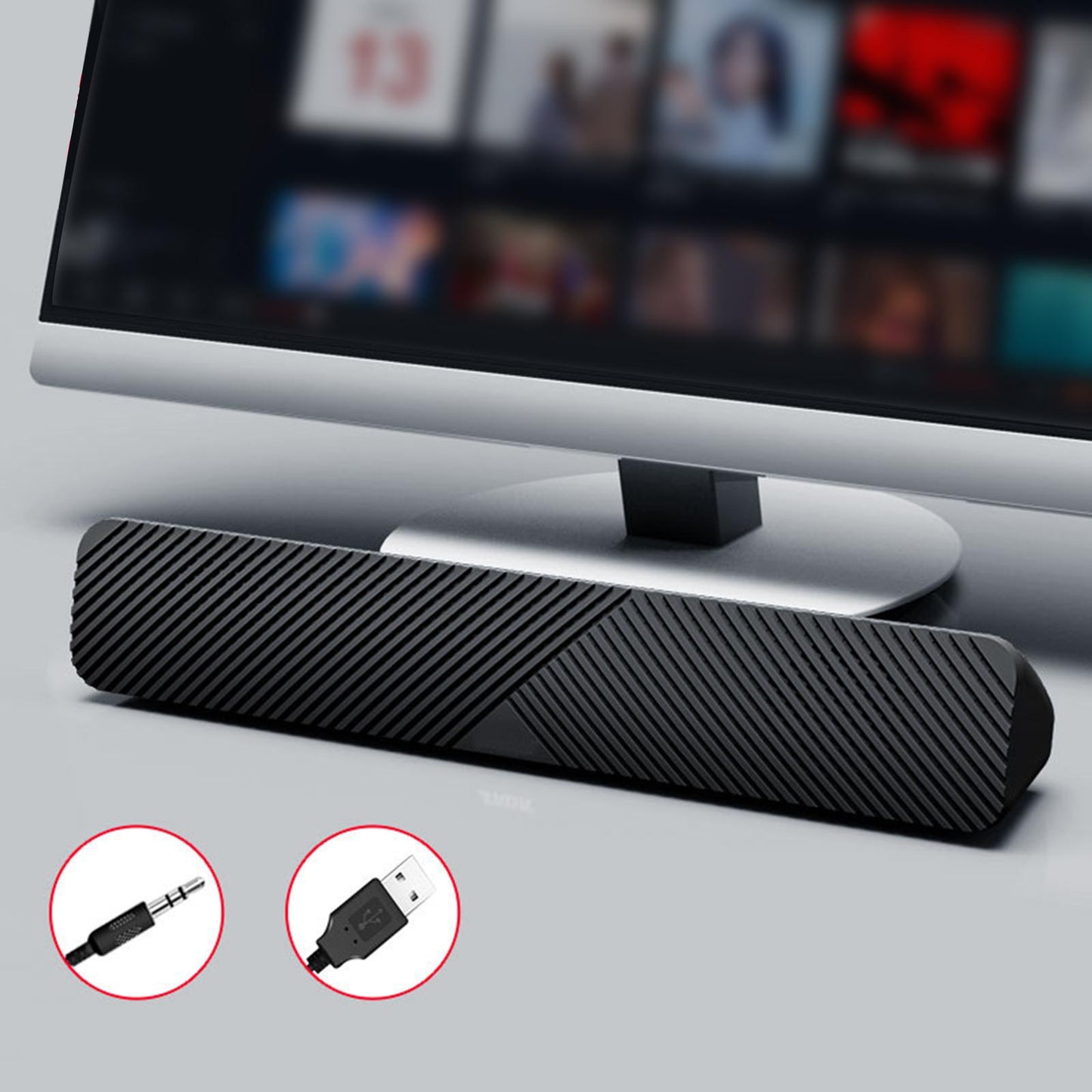 PC Speaker 3.5mm Audio HiFi Sound Computer Soundbar for Laptops Notebooks PC