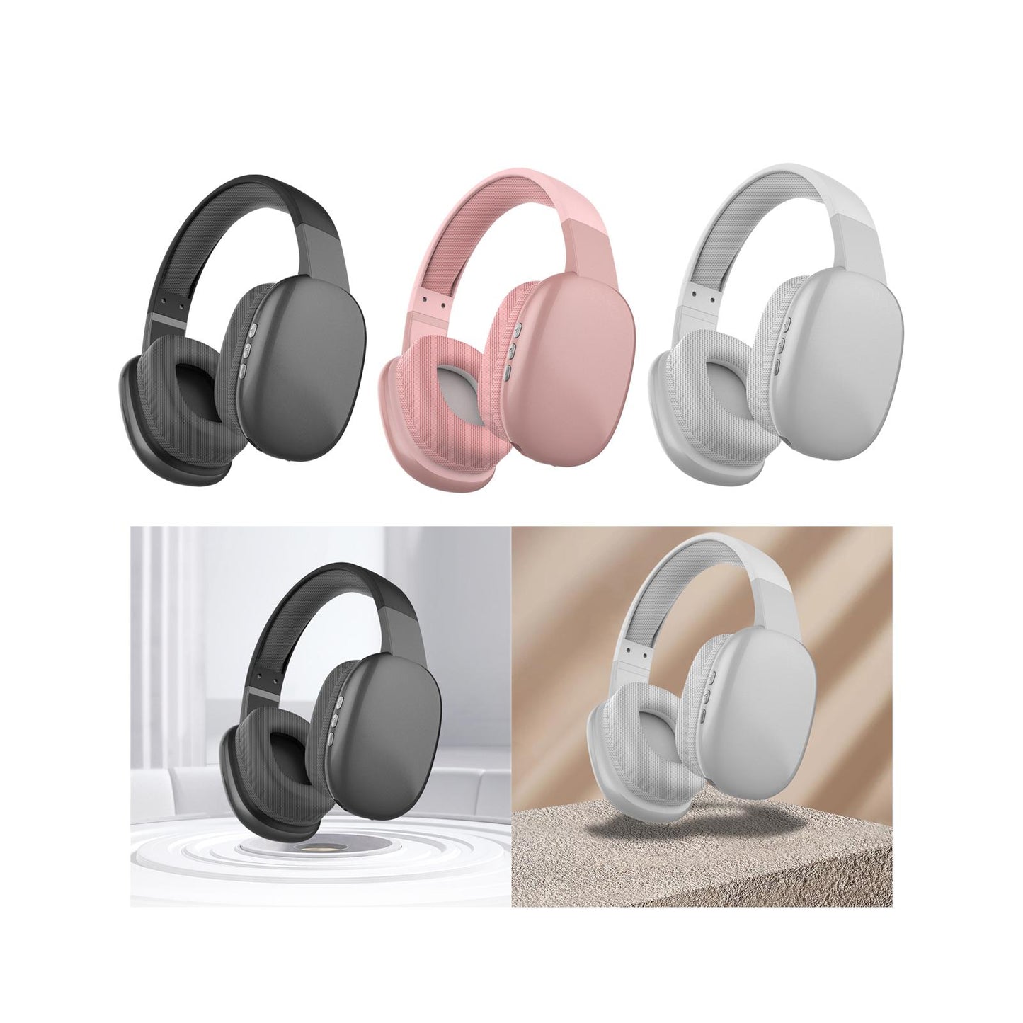 Gaming Headset AUX / TF Card Slot over Ear Headphones for Office sport work Black