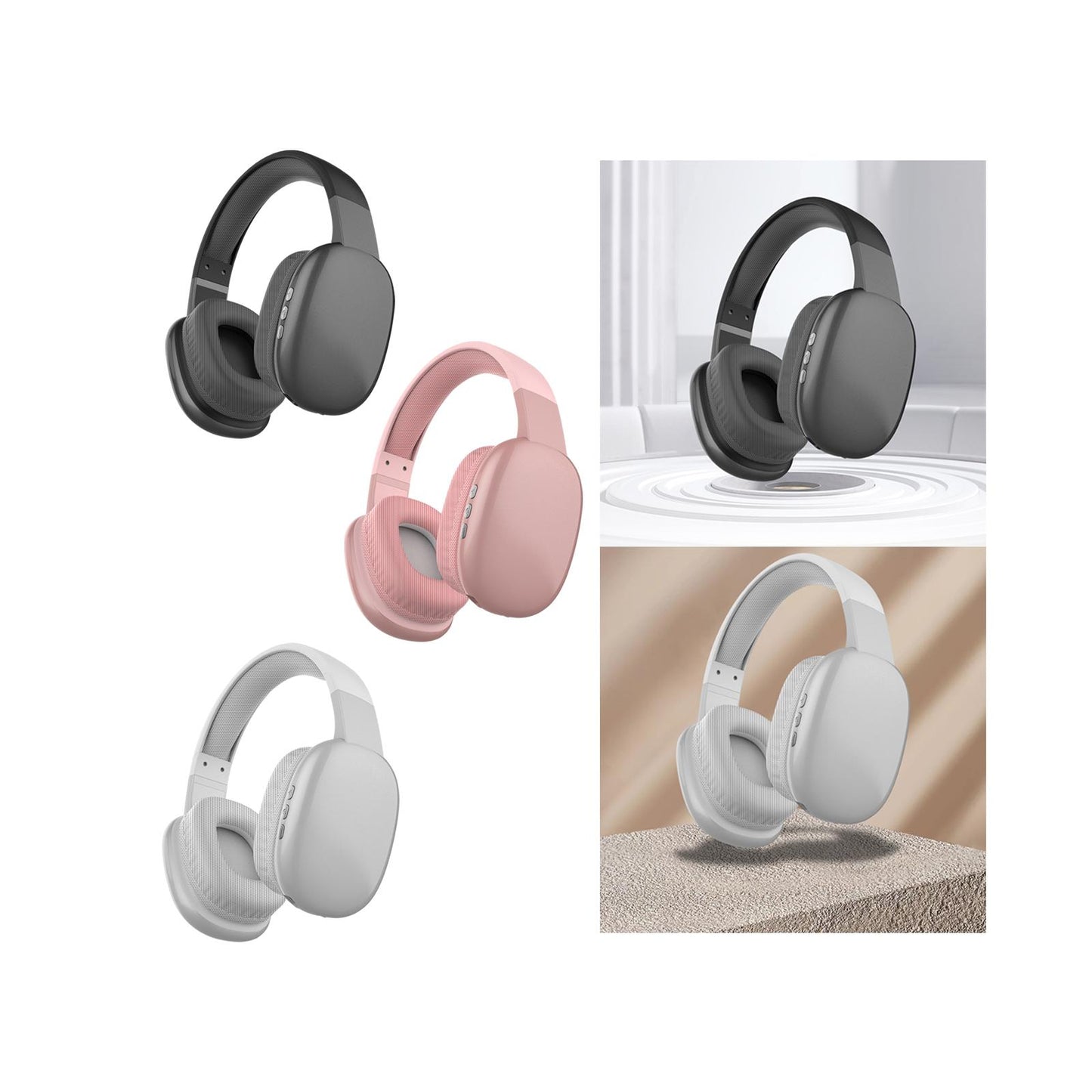 Gaming Headset AUX / TF Card Slot over Ear Headphones for Office sport work Black