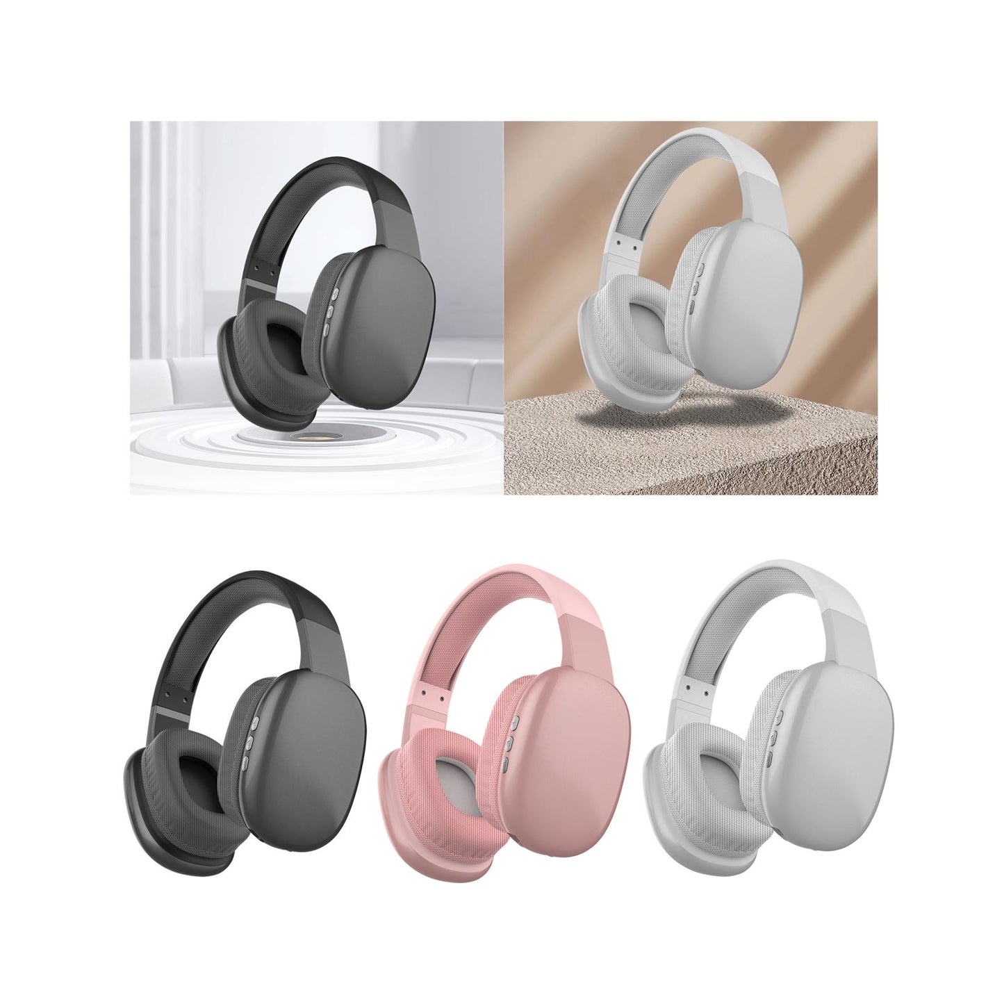 Gaming Headset AUX / TF Card Slot over Ear Headphones for Office sport work Black