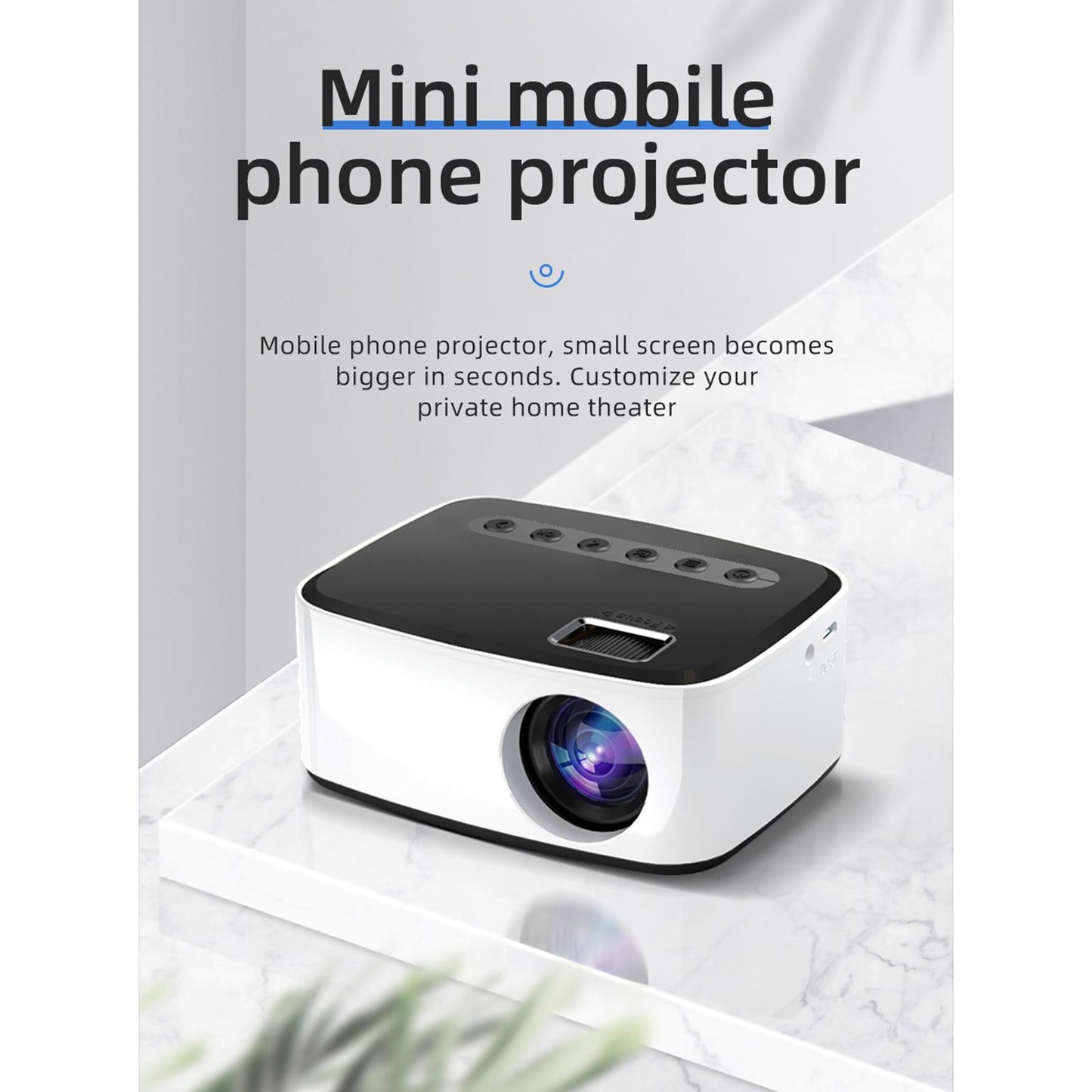 Video Projectors LED 1080P Mini Projector for Smartphone Home Cinema Bedroom