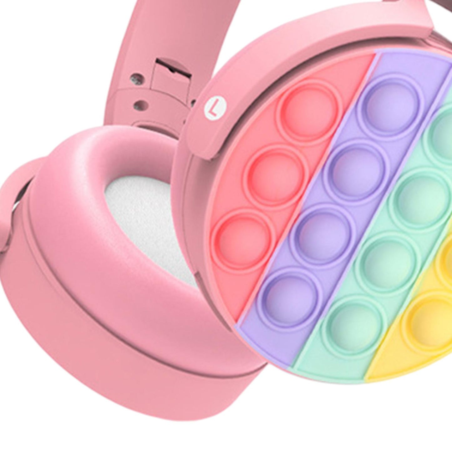 Cute Gaming Headset Comfortable Ear Pads over Ear Headphones for PC Computer Pink