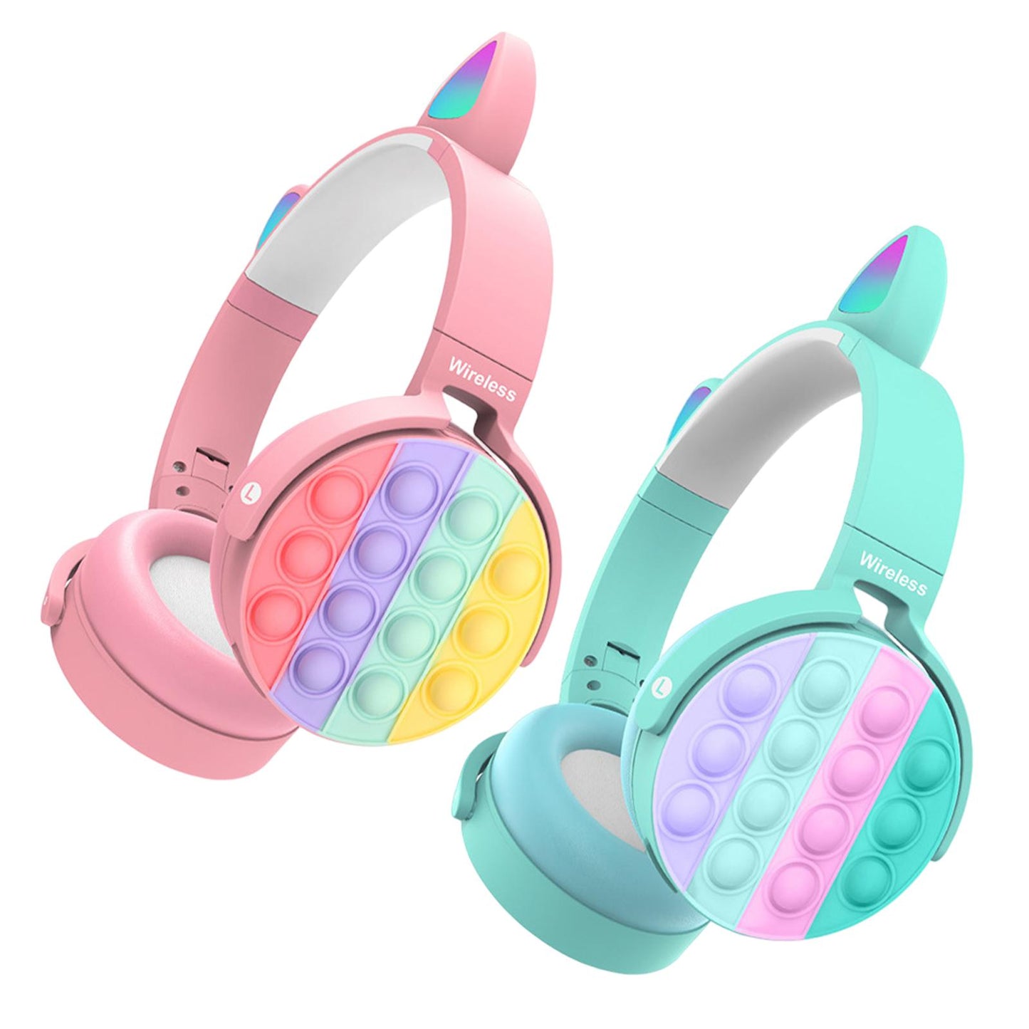 Cute Gaming Headset Comfortable Ear Pads over Ear Headphones for PC Computer Pink