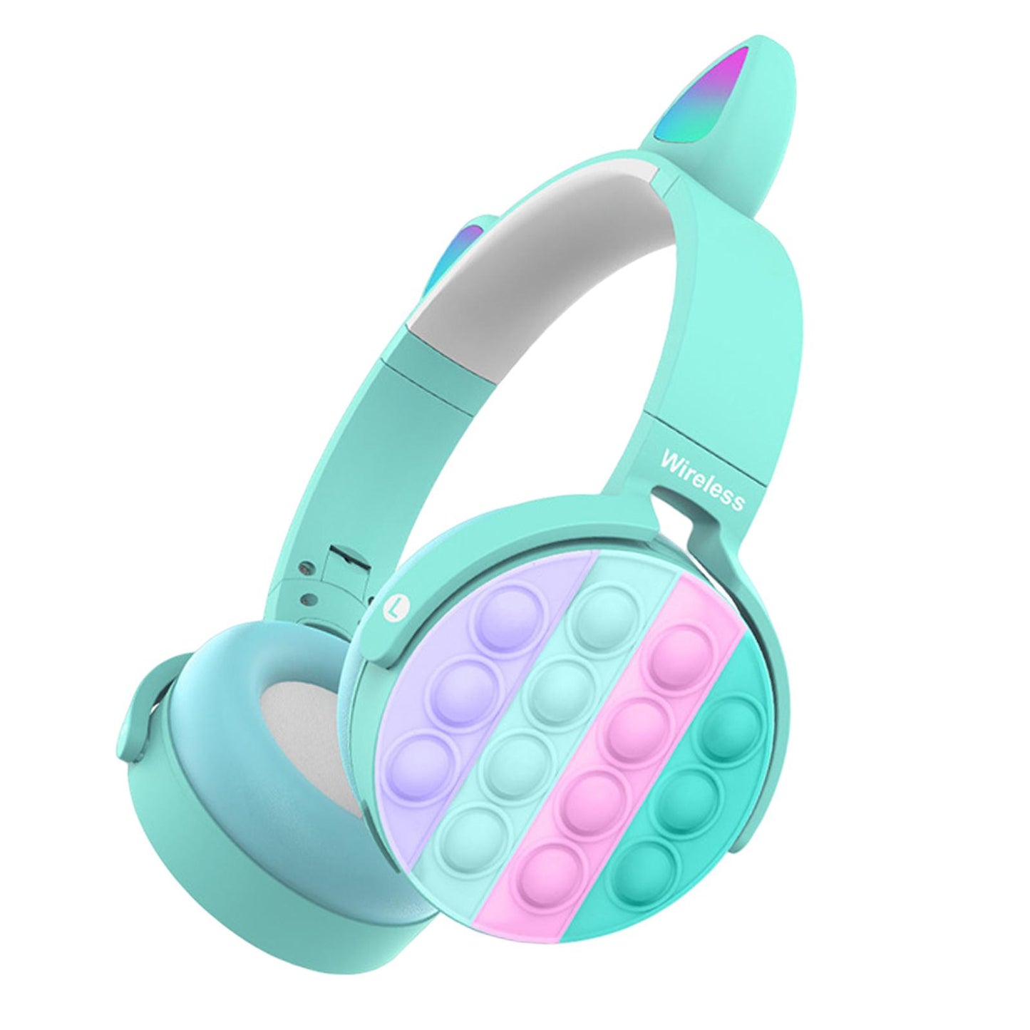 Cute Gaming Headset Comfortable Ear Pads over Ear Headphones for PC Computer Blue