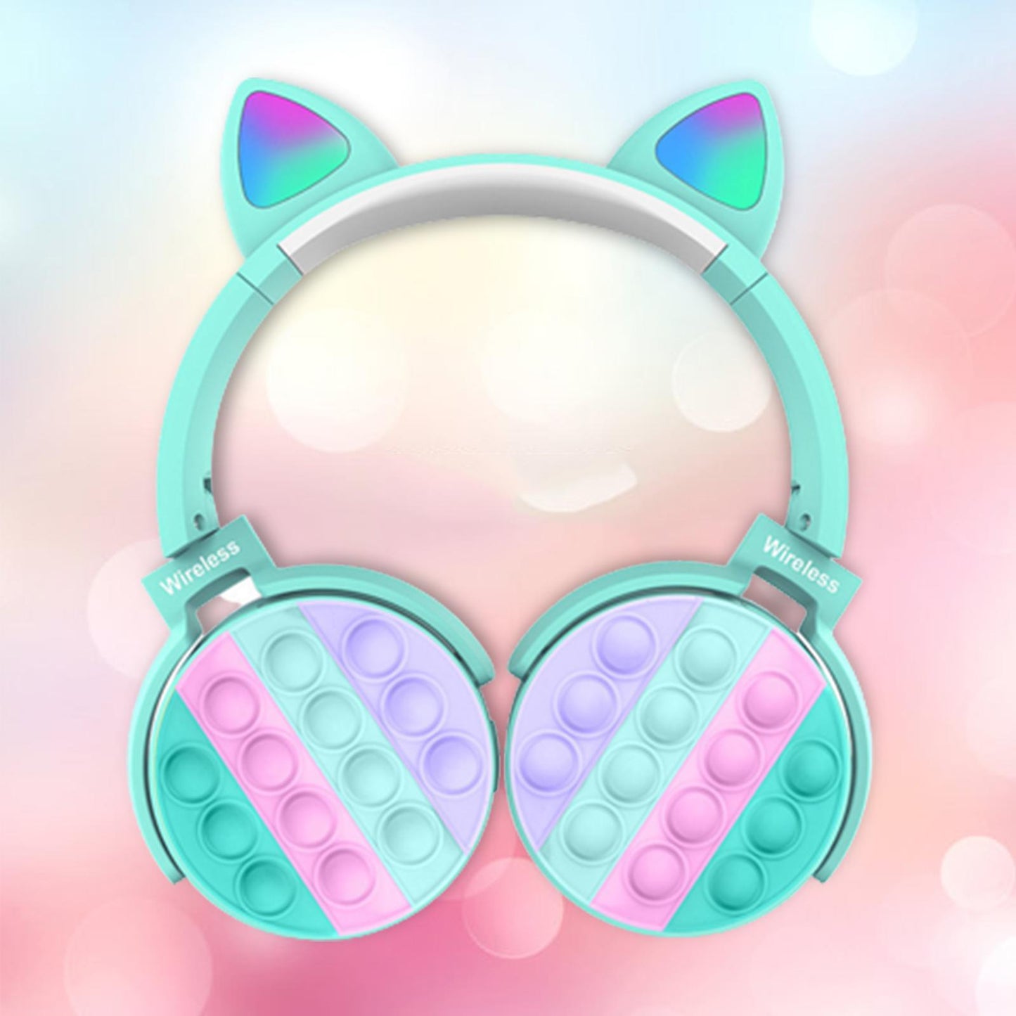 Cute Gaming Headset Comfortable Ear Pads over Ear Headphones for PC Computer Blue