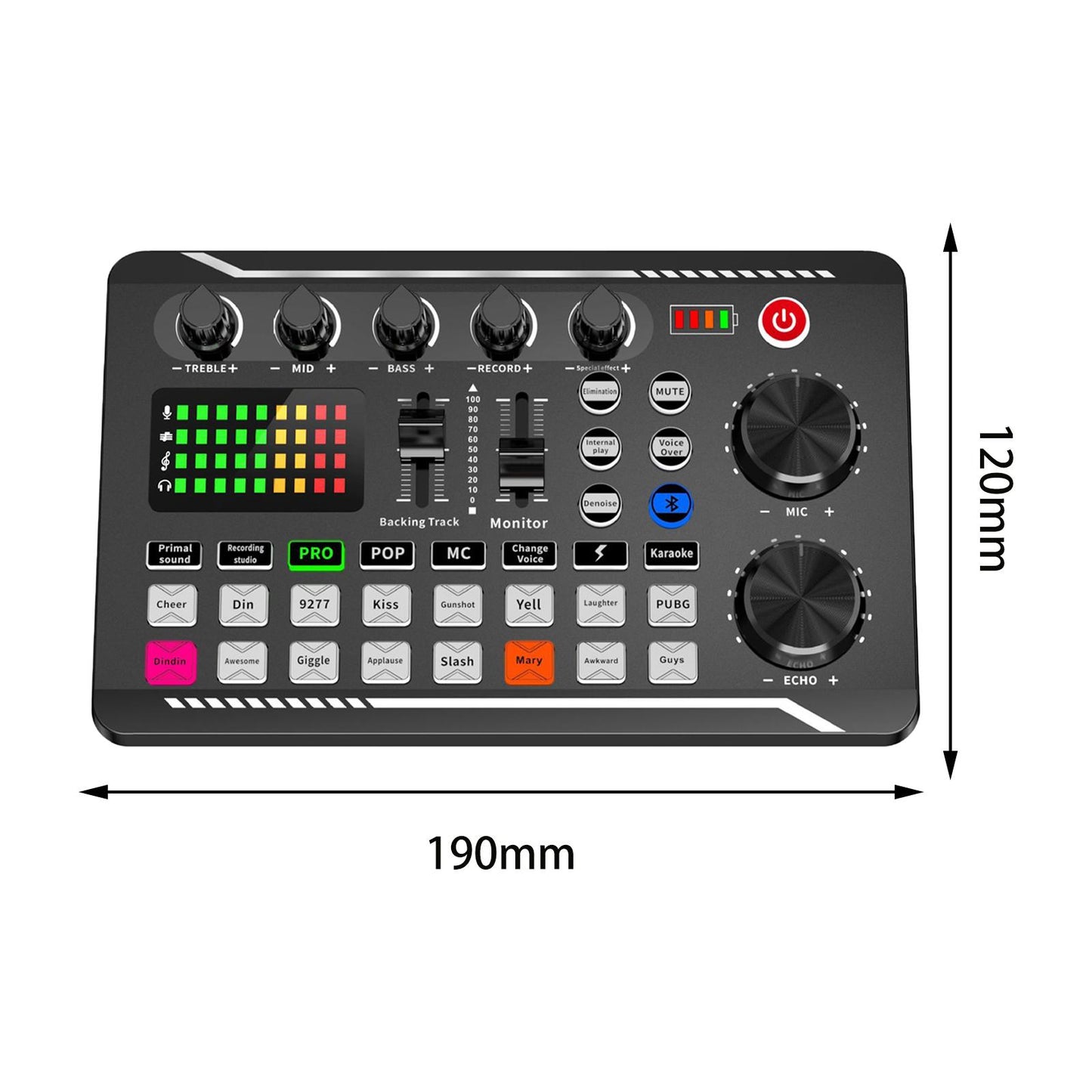 Sound Card Audio Mixer for Guitar Live Broadcast Microphone Recording Studio