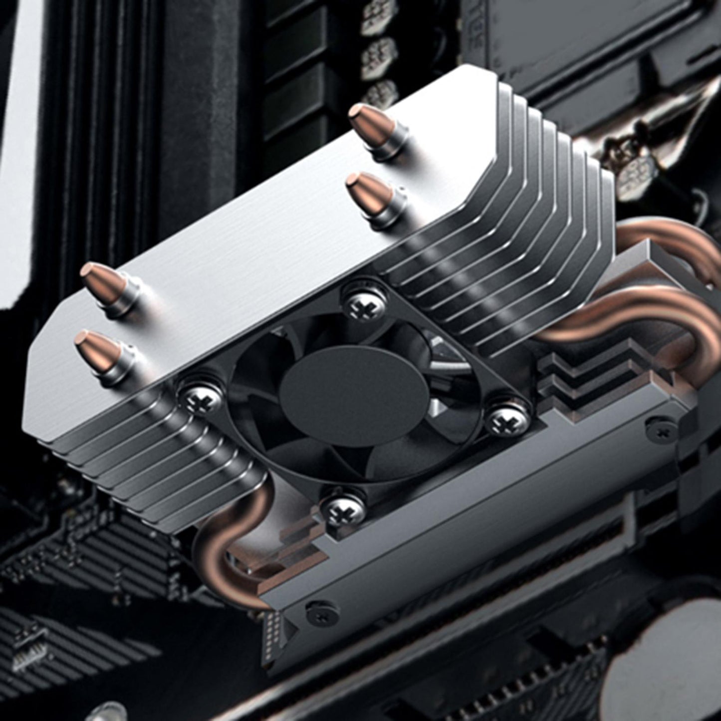 M.2 2280 SSD Heatsink Silent Fan with Thermal Silicone Sheet NVMe Heatsink