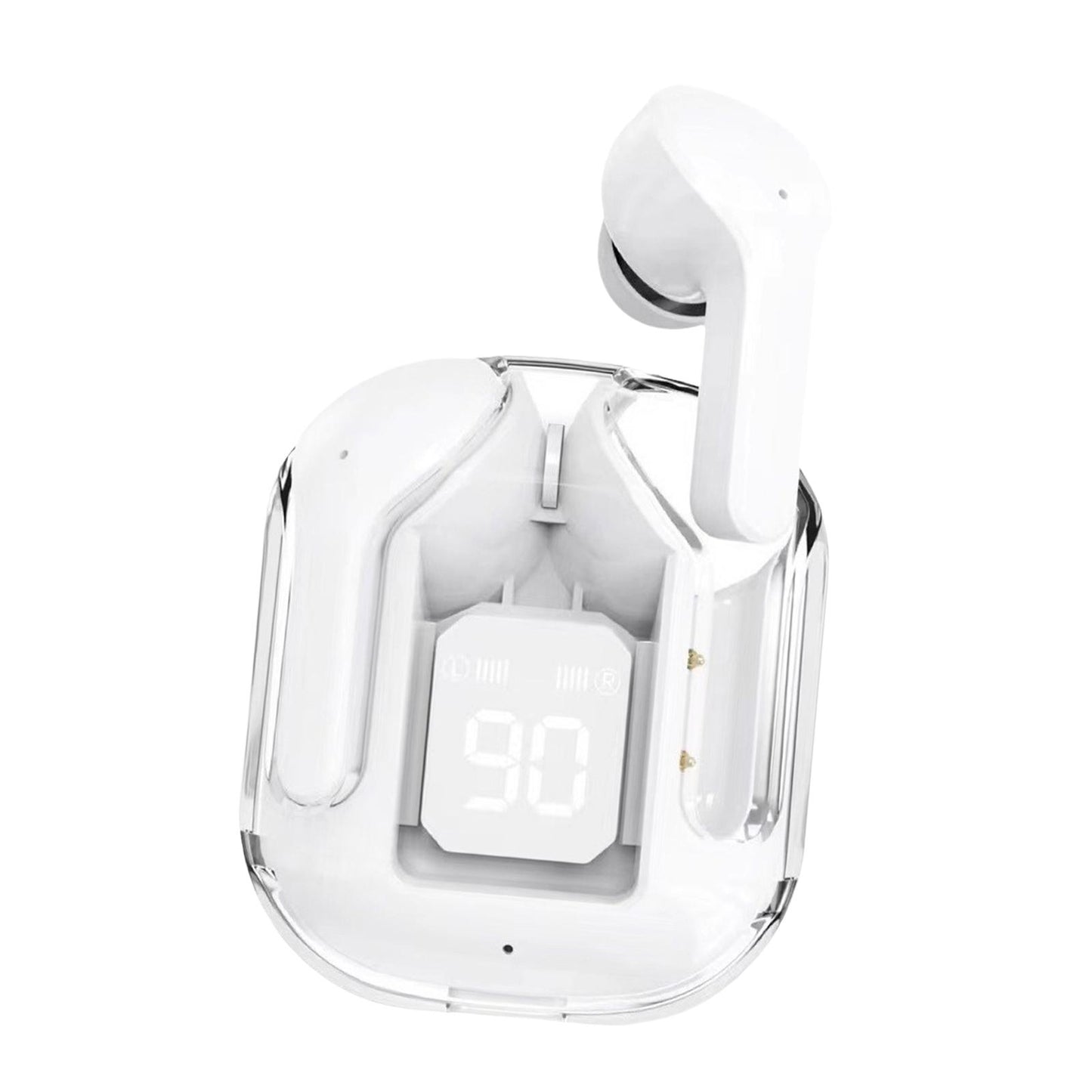 Wireless Earbuds LED Display Bluetooth Headphones for Running Office Fitness White