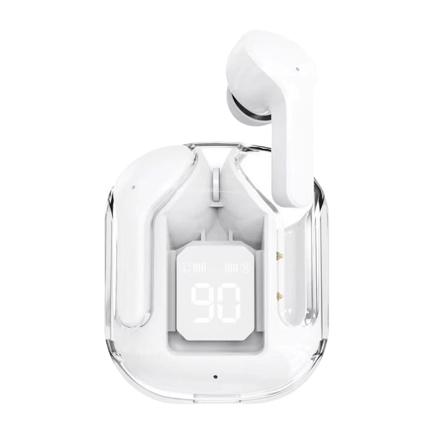 Wireless Earbuds LED Display Bluetooth Headphones for Running Office Fitness White