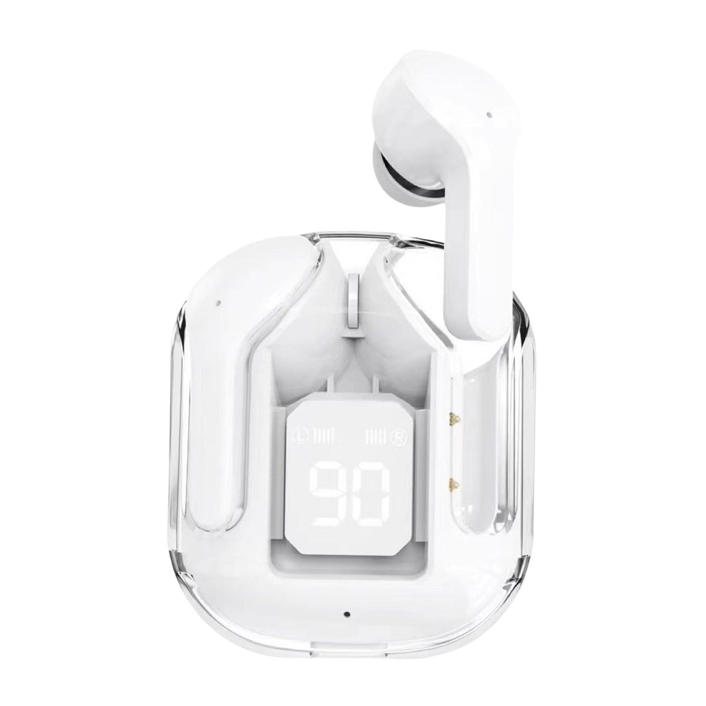 Wireless Earbuds LED Display Bluetooth Headphones for Running Office Fitness White