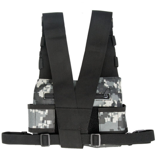Radio Chest Harness Rig Holster Pack Universal for Camping Fishing Traveling Style C