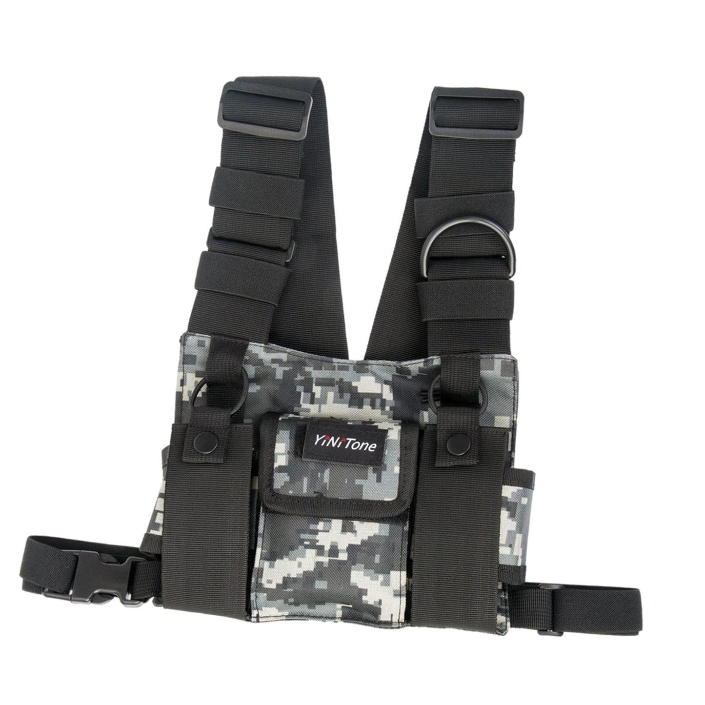 Radio Chest Harness Rig Holster Pack Universal for Camping Fishing Traveling Style C