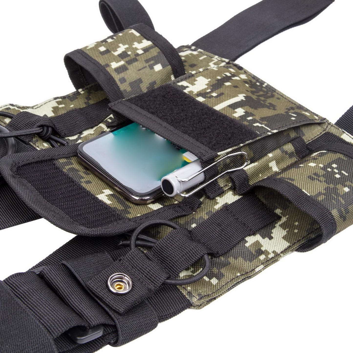 Radio Chest Harness Rig Holster Pack Universal for Camping Fishing Traveling Style D